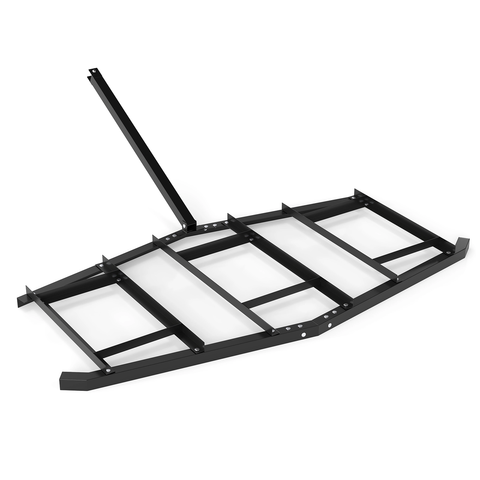 SUGIFT Black 84-in Wide Tow Behind Driveway Drag Landscape Leveling Rake with Reinforced Bars and Rod