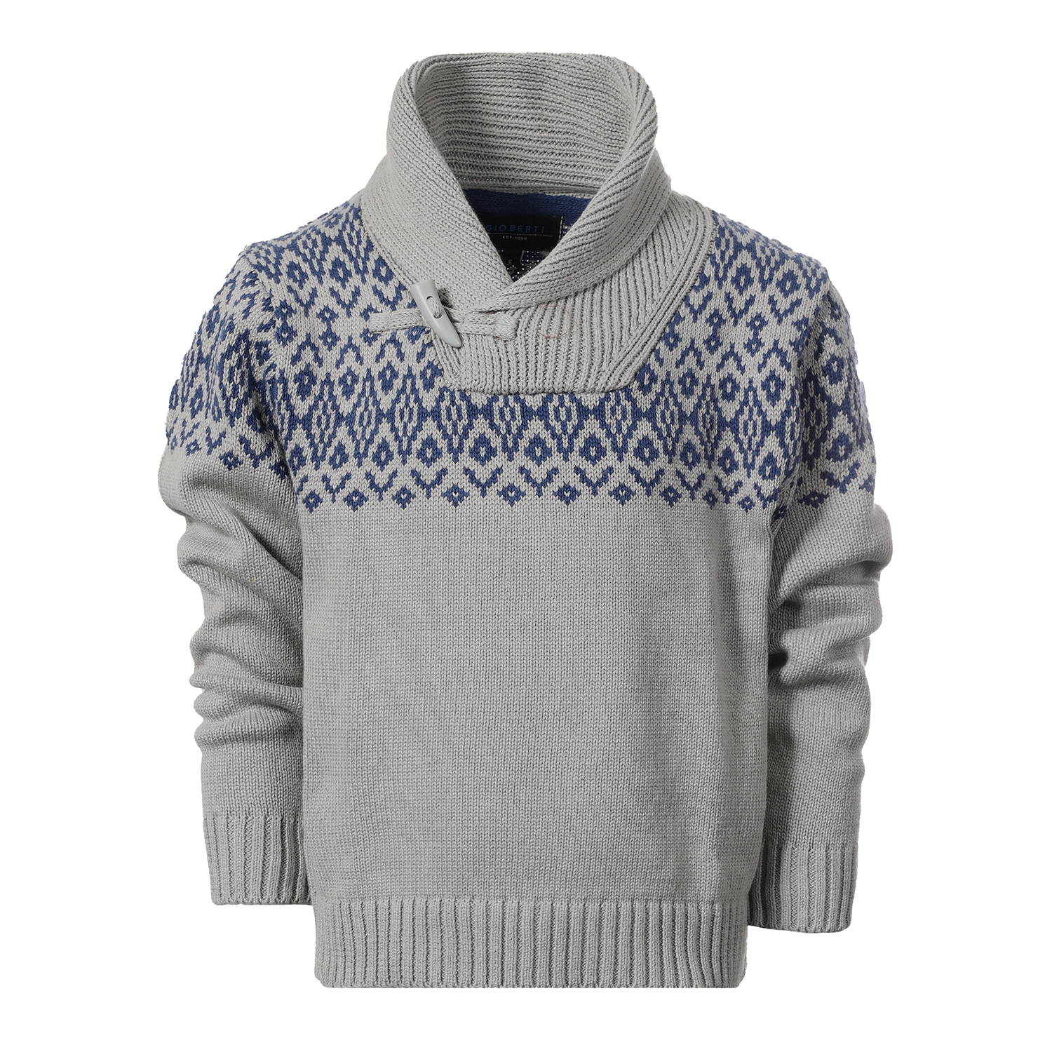 Gioberti Boy's 100% Cotton Pullover Knitted Sweater with Toggle Button Closure