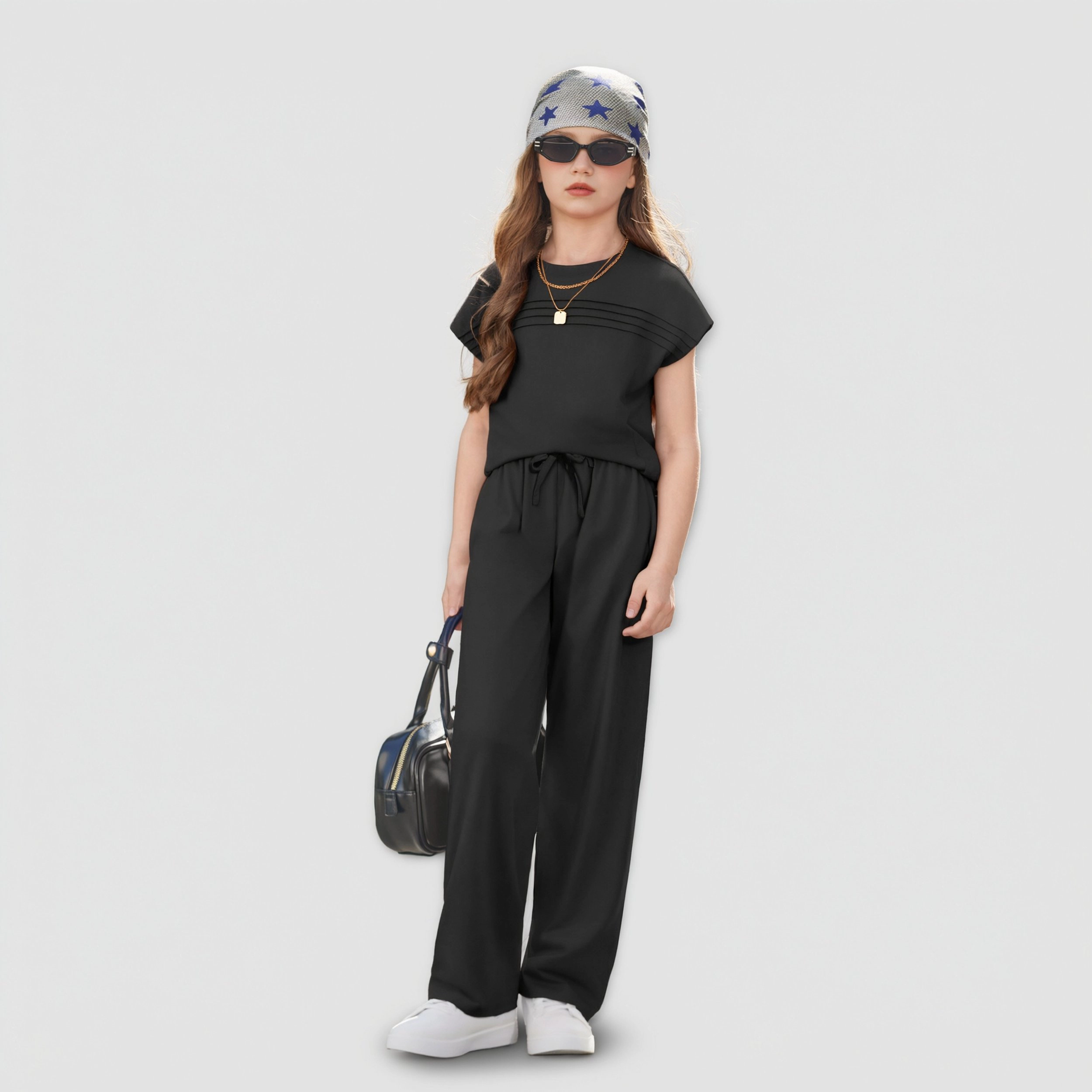 Arshiner Girls Outfit Teen Clothes Piece Set Crewneck Short Sleeve T-Shirt Shirts Loose Sweatpants