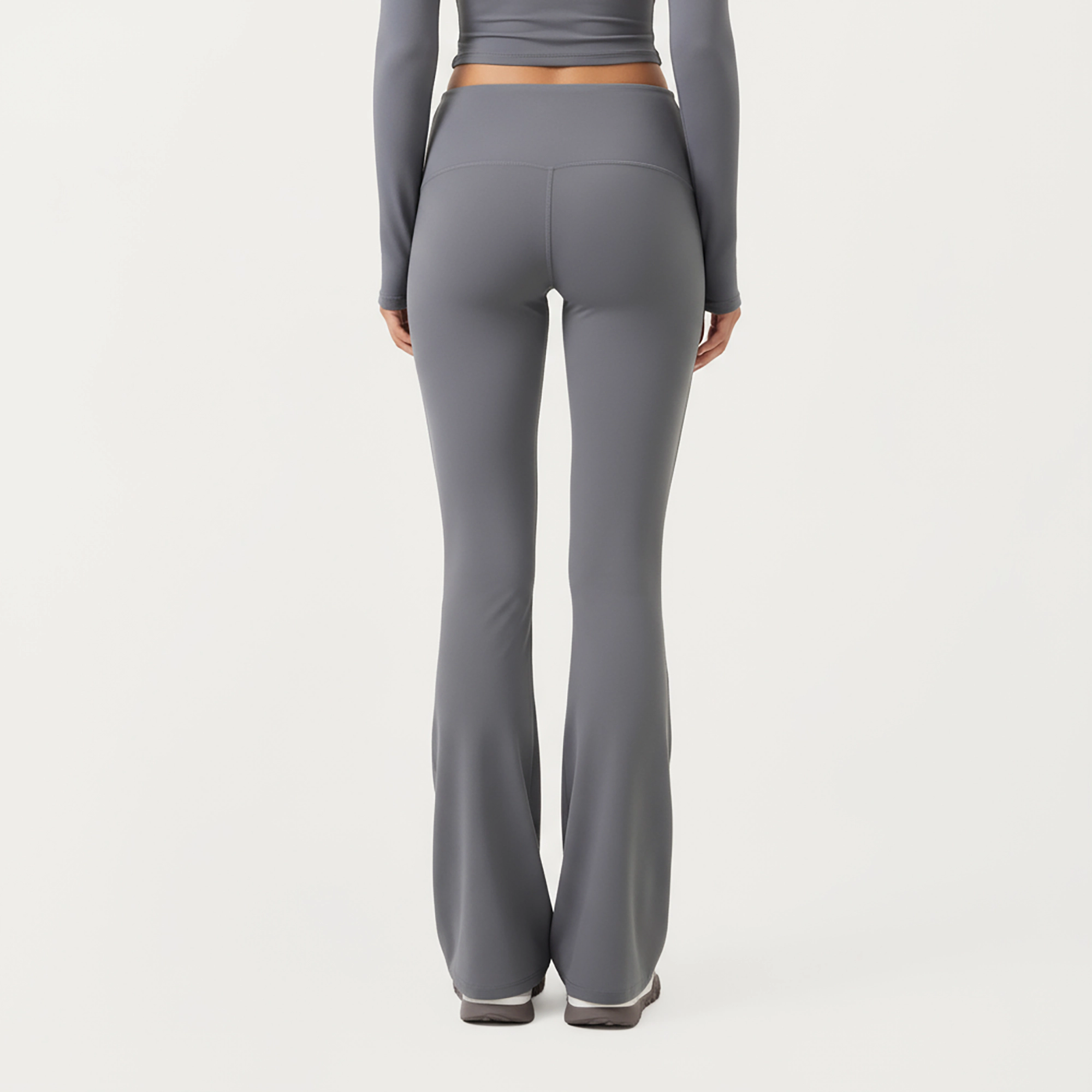 Anna-Kaci Active Women's High Waist Flare Leg Pants with Foldover Waistband and Stretch Performance Fabric