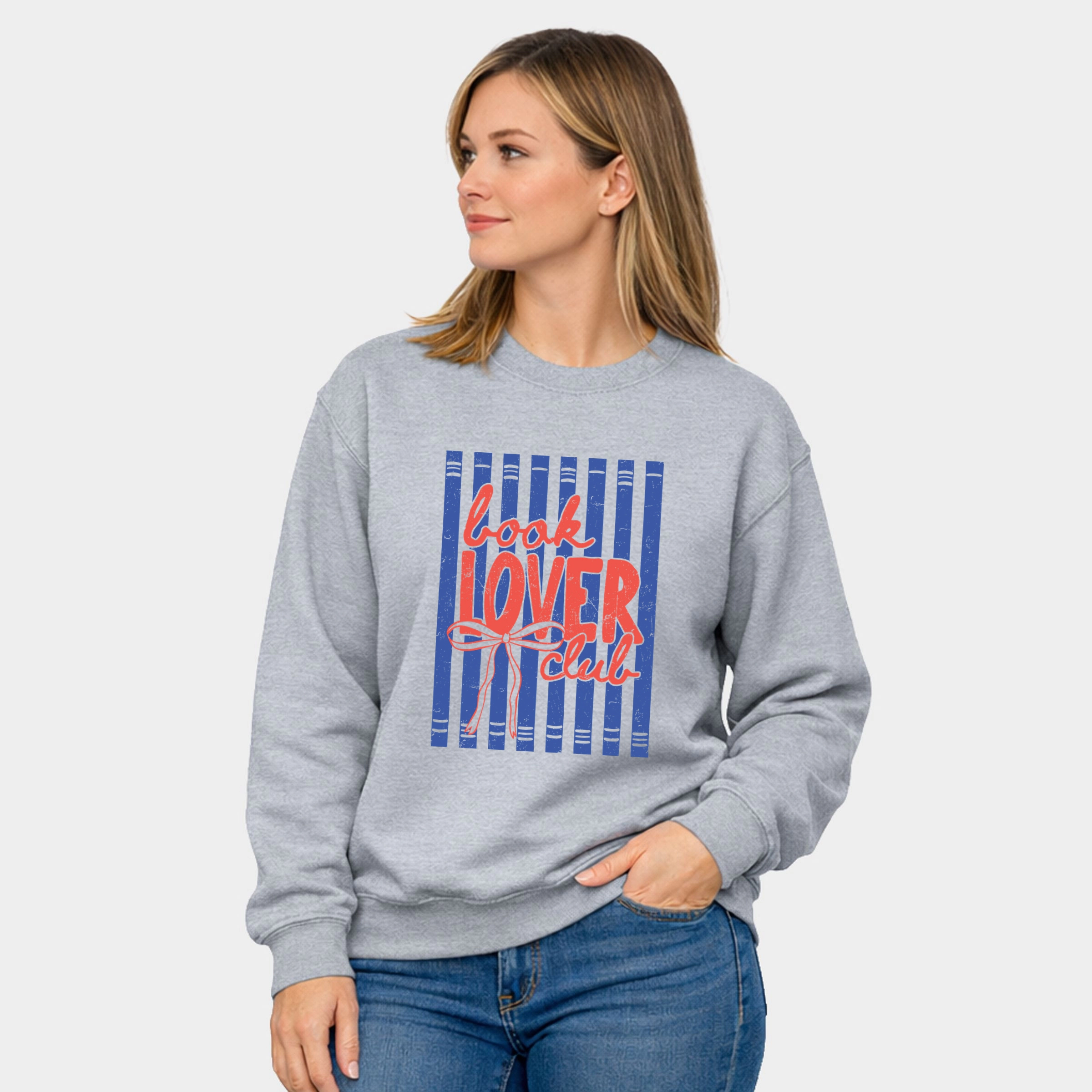 Simply Sage Market Book Lover Club Stripes Women's Graphic Sweatshirt