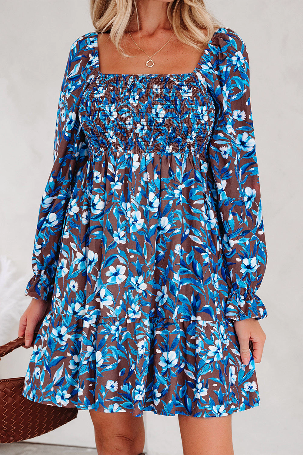 Threaded Pear Women's Norava Ruffled Sleeve Floral Dress