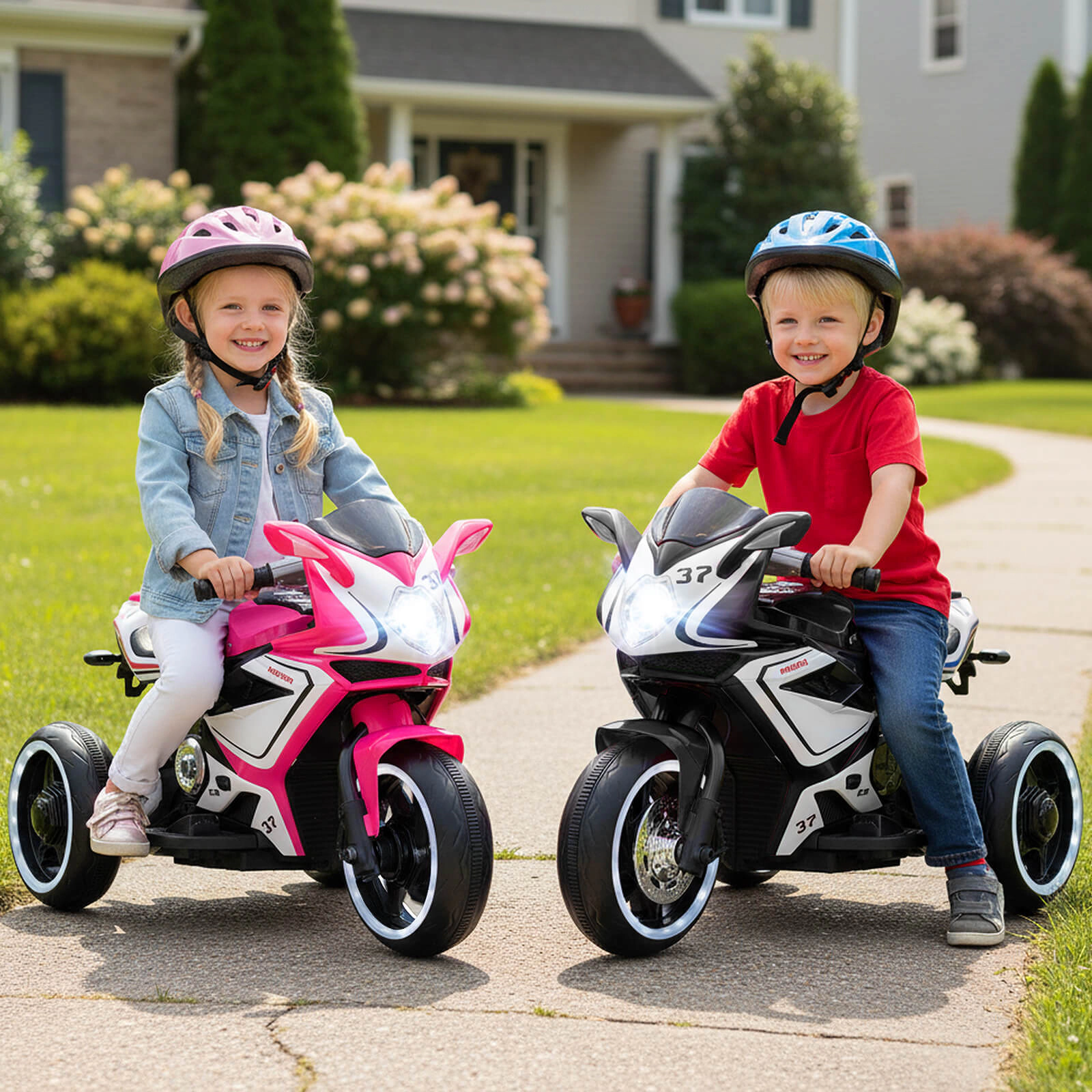 Costway Kids Ride on Motorcycle 6V Battery Powered Mini Electric Motorbike with LED Lights