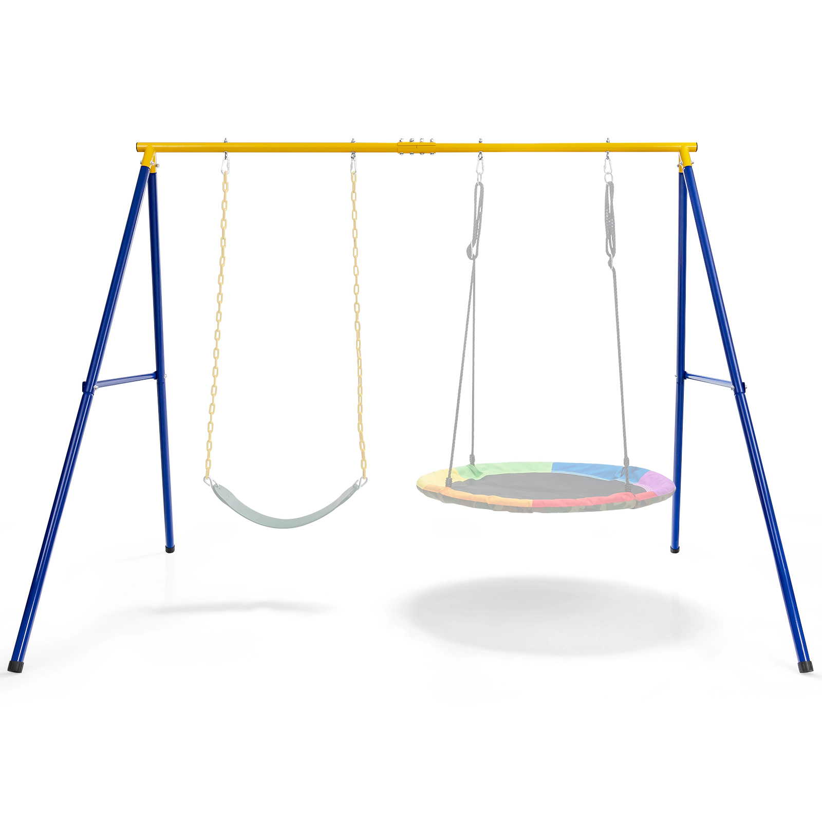 SUGIFT Extra-Large A-Shaped Steel Swing Stand 660-lb Capacity Without Seat Blue Yellow