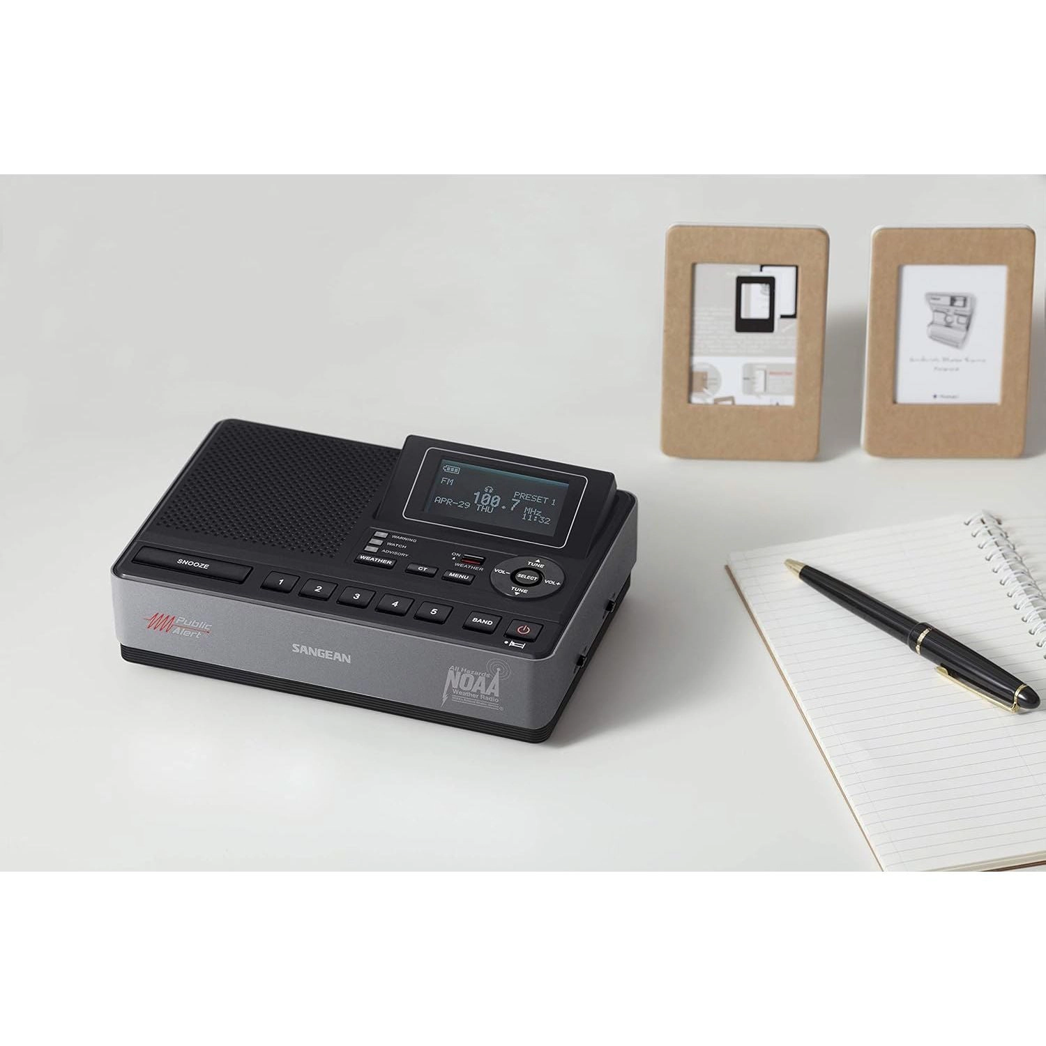 SANGEAN CL-100 Tabletop NOAA Weather Alert Radio - S.A.M.E. & Public Alert Certified, AM/FM-RBDS, EEPROM Presets