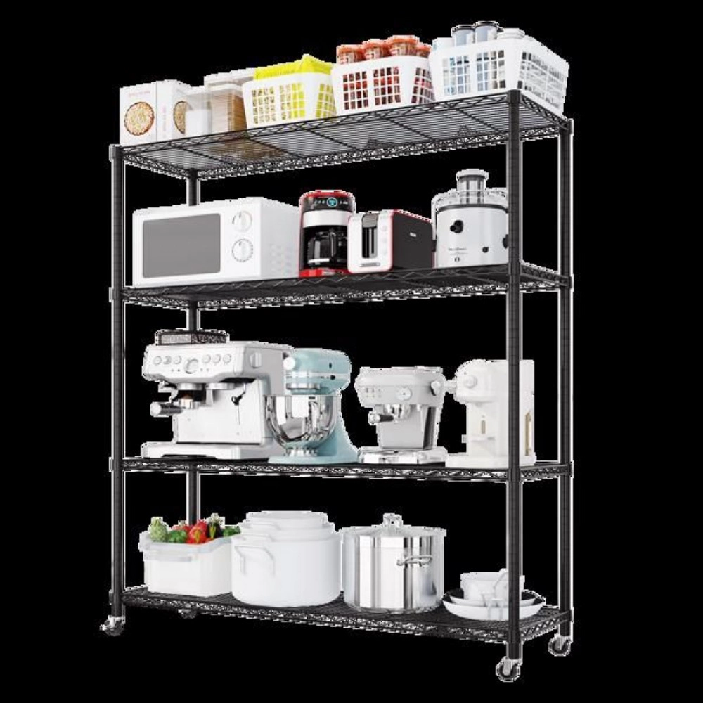Flynama Heavy Duty Wire Shelving with Wheels 800LBS NSF Adjustable Steel Rack for Garage Pantry and Commercial