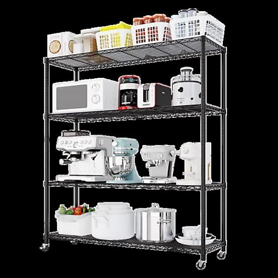 Flynama Heavy Duty Wire Shelving with Wheels 800LBS NSF Adjustable Steel Rack for Garage Pantry and Commercial