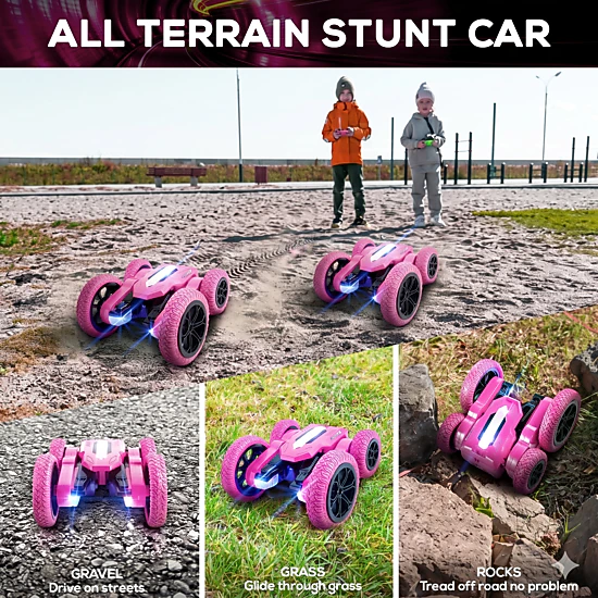 USA Toyz Tornado Extreme RC Car off Road Rechargeable Toys Bright LEDs (Pink)