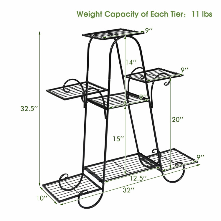 Hivvago 7-Tier Metal Plant Stand For Patio And Garden