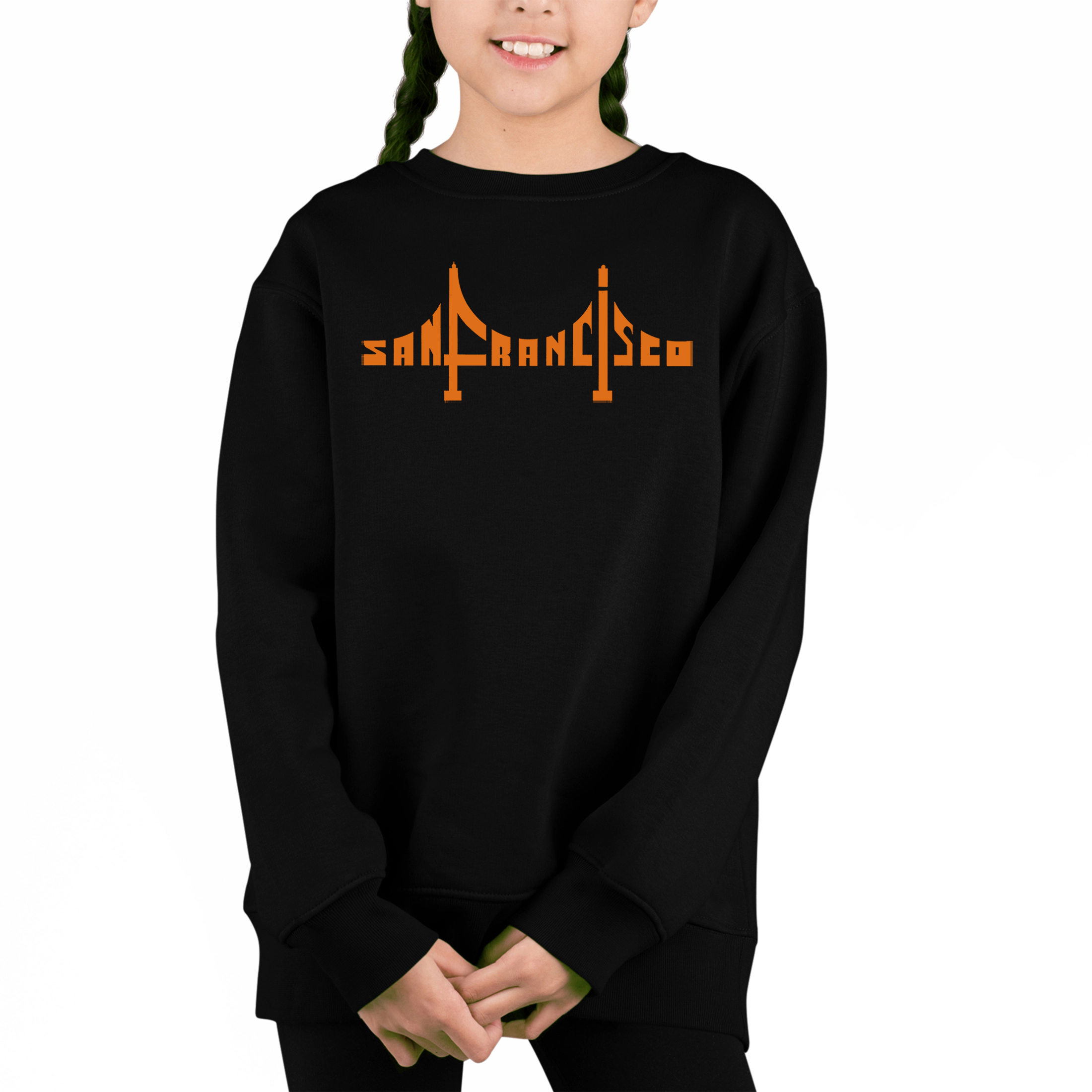 LA Pop Art Girl's Word Sweatshirt - San Francisco Bridge