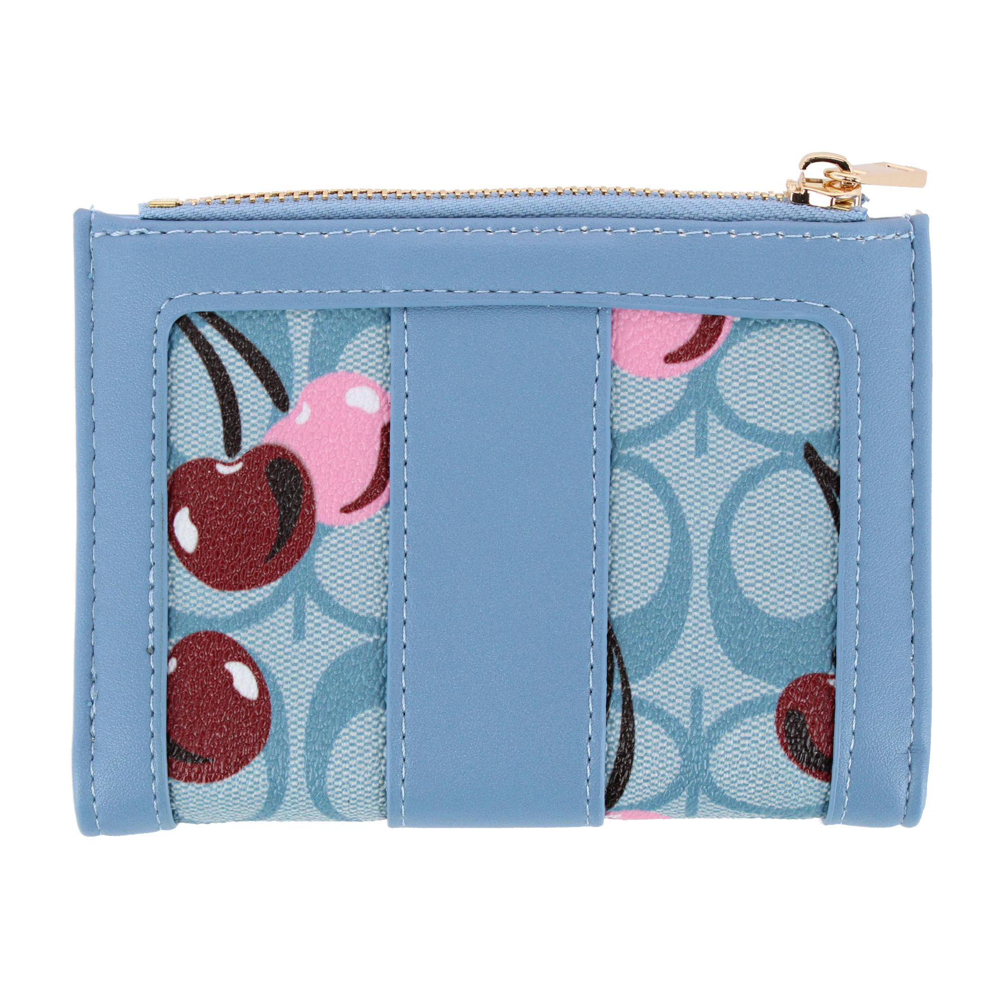 CTM Women's Premium Faux Leather Sporty Mini Coin and Card Case