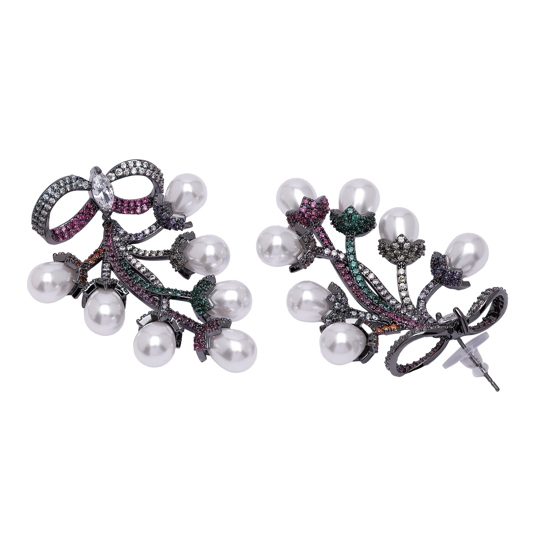 AGP PARIS Womens Diva Bow Shaped Grapevine Drop Earrings