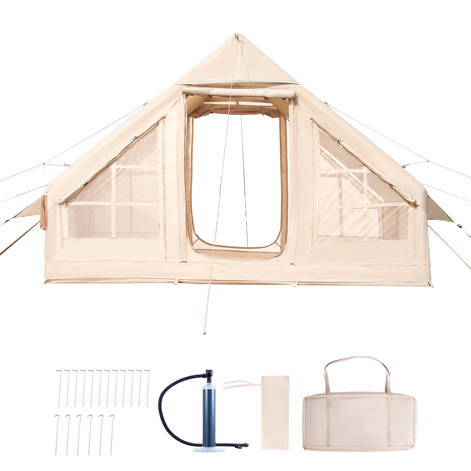 HONGGE Inflatable Tents for Camping Easy Setup Blow up Tent with Hand Pump 300D Oxford 4 Season Glamping Tent with