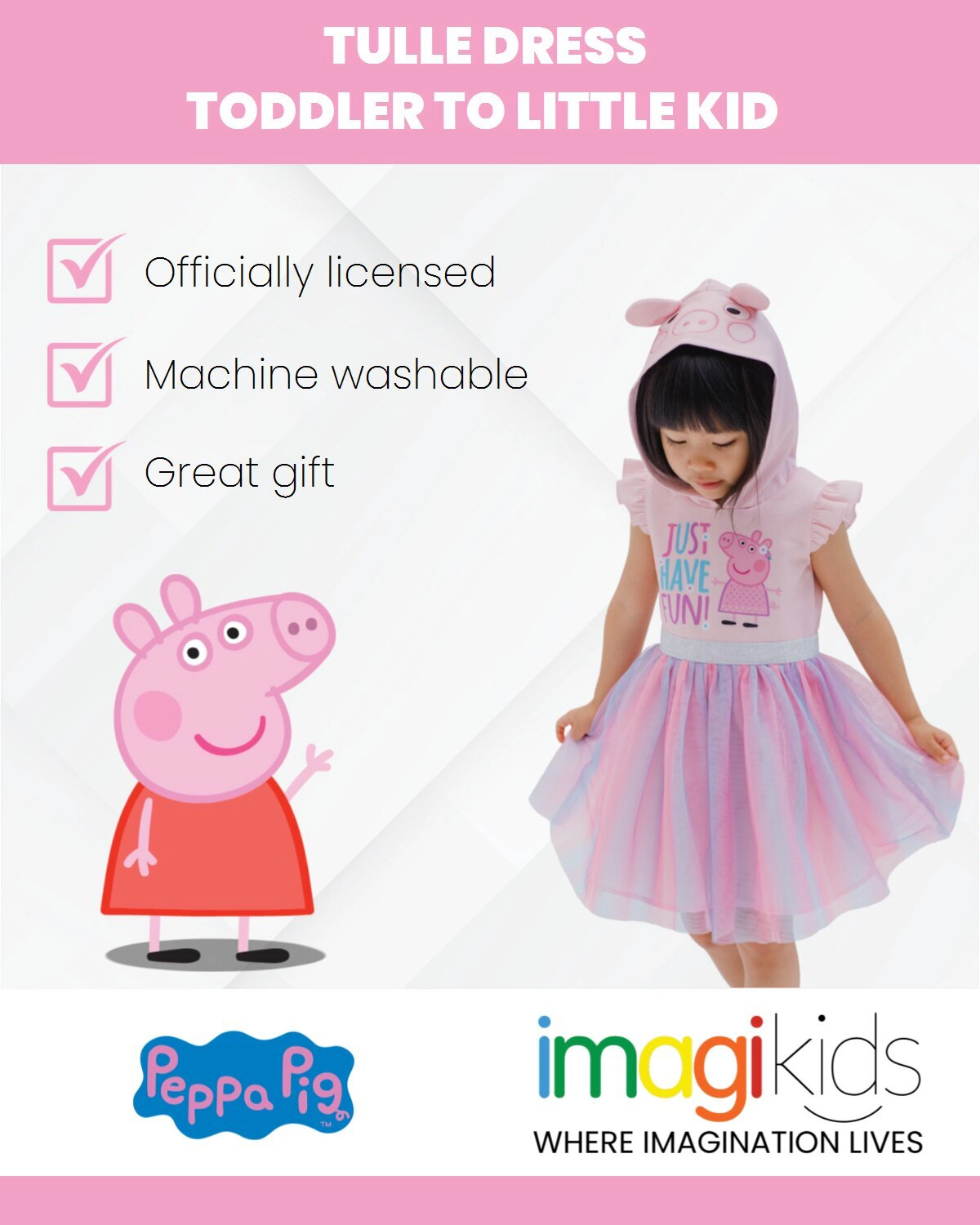Peppa Pig Girls' Cosplay Tutu Dress