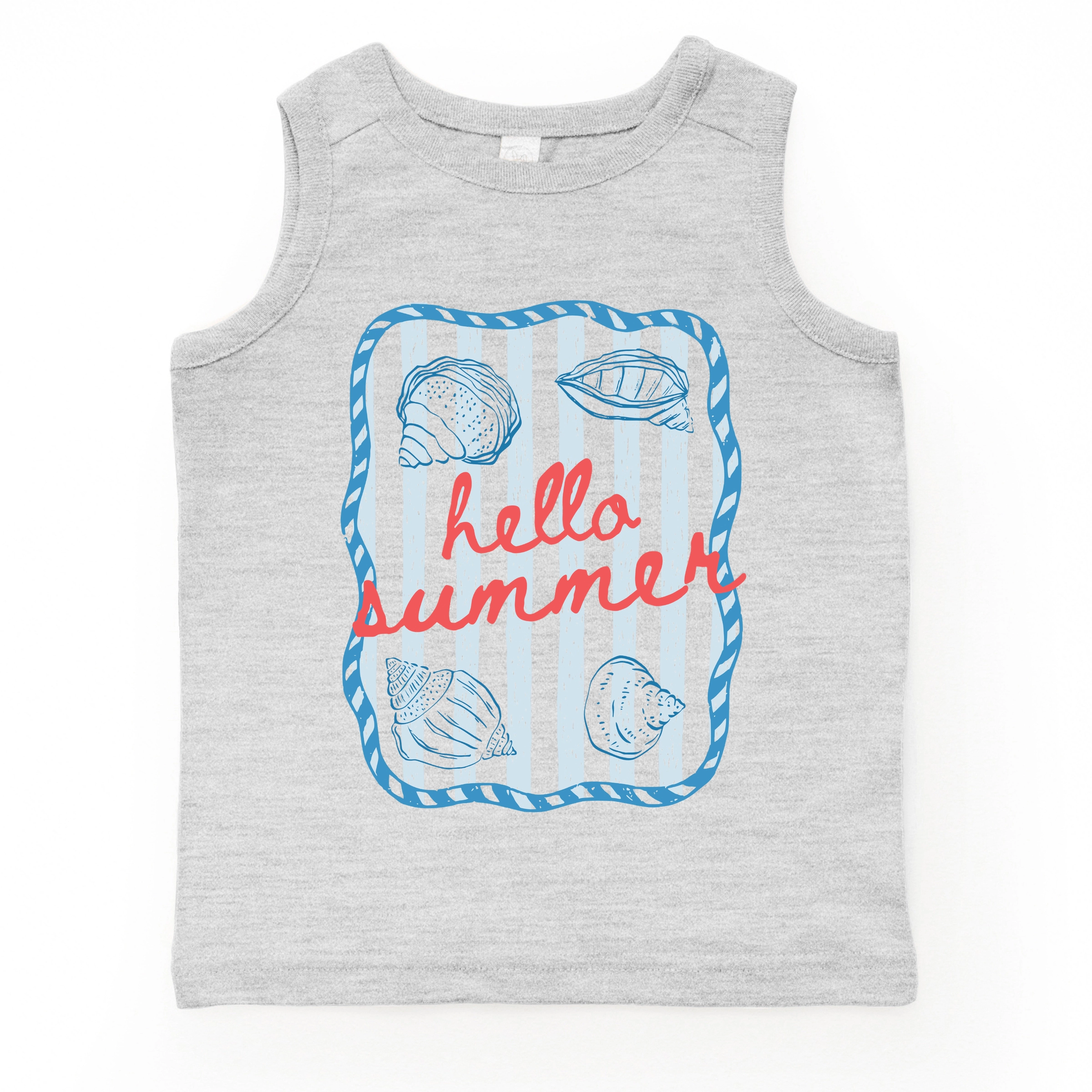 The Juniper Shop - Toddler Graphic Tank Hello Summer Sea Shells