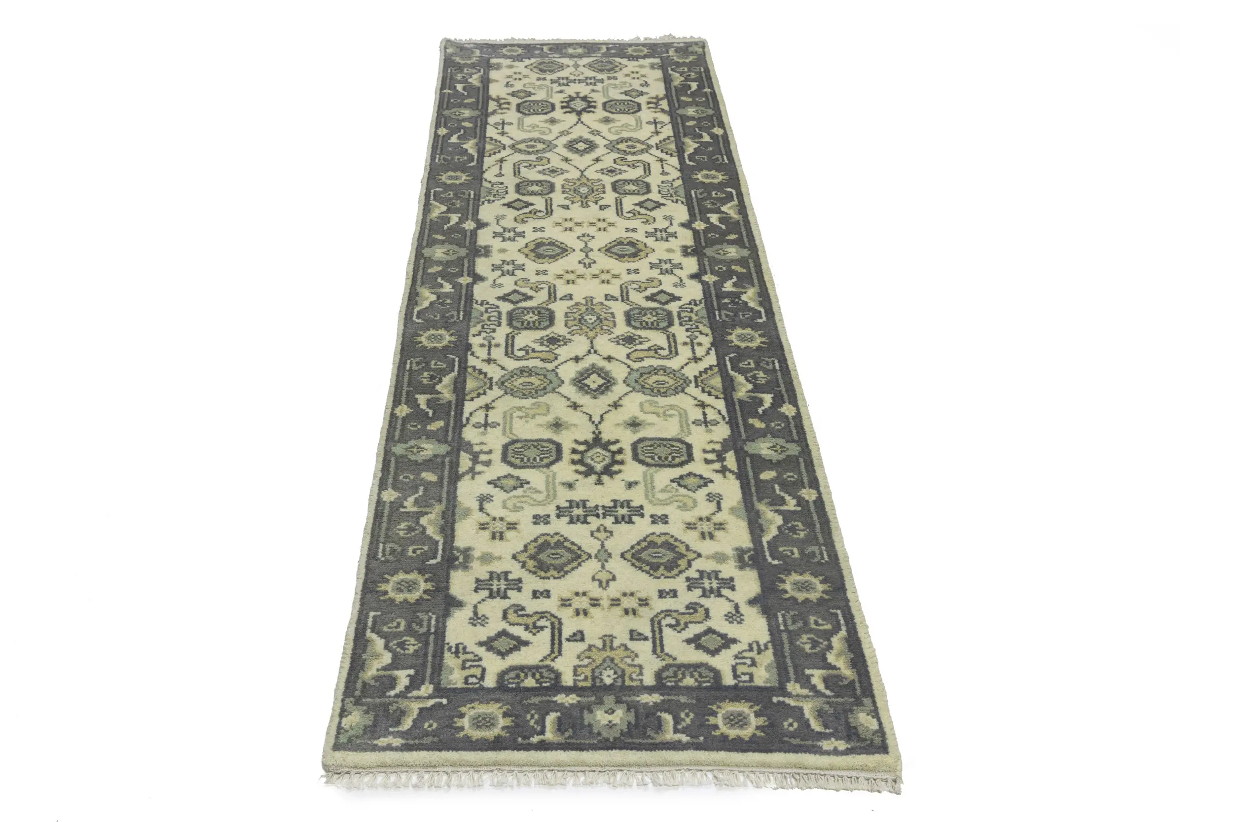 Magic Rugs Cream Taupe Floral 2'5X8 Oushak Chobi Oriental Runner Rug