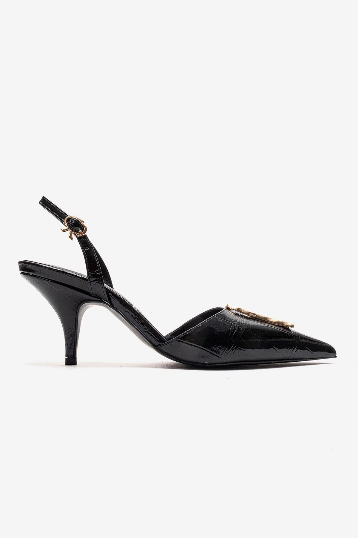 Prologue Shoes Womens Yvella Buckle Pointed Toe Stiletto Pump