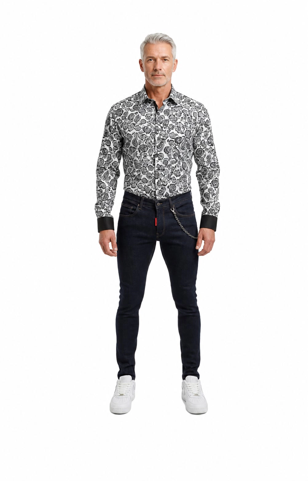 Elie Balleh Men's slim fit skinny wash jeans