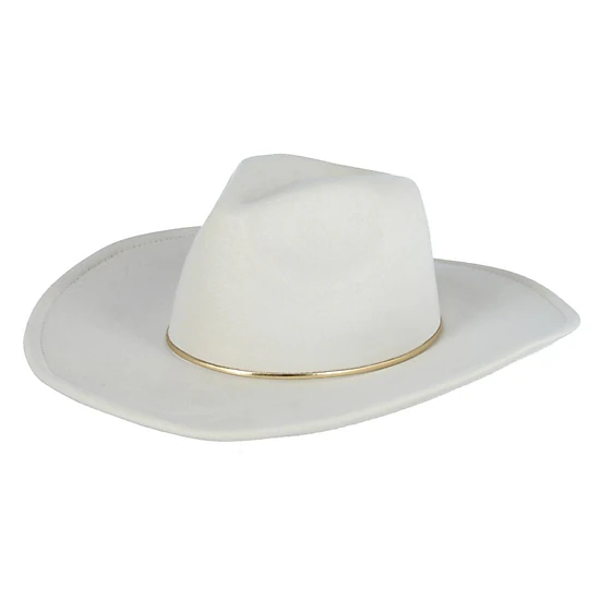 David & Young Women's Faux Suede Fedora Hat with Gold Hatband