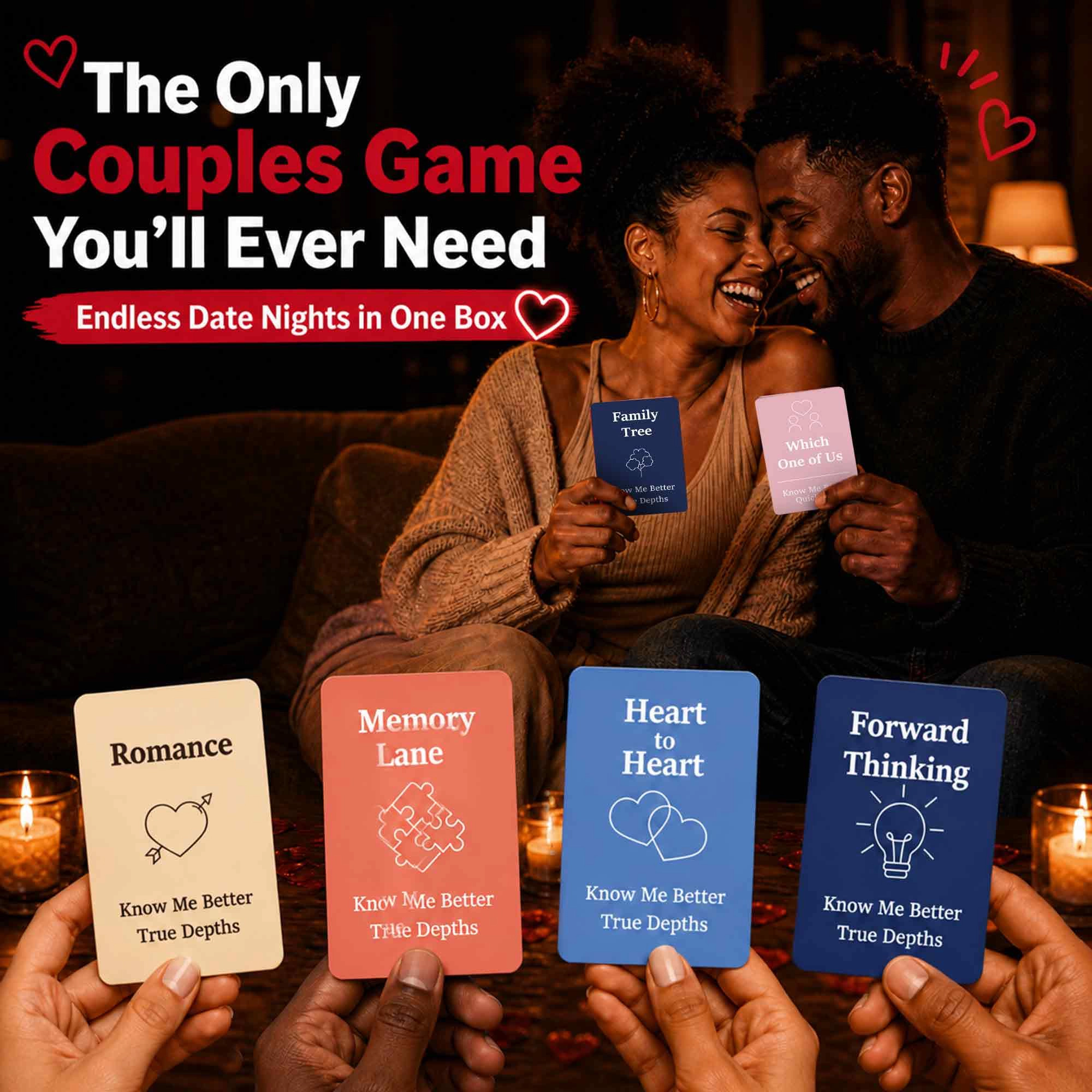 QUOKKA Couples Conversation and Date Night Card Game Set, Question Cards Interactive Activities for Two Players