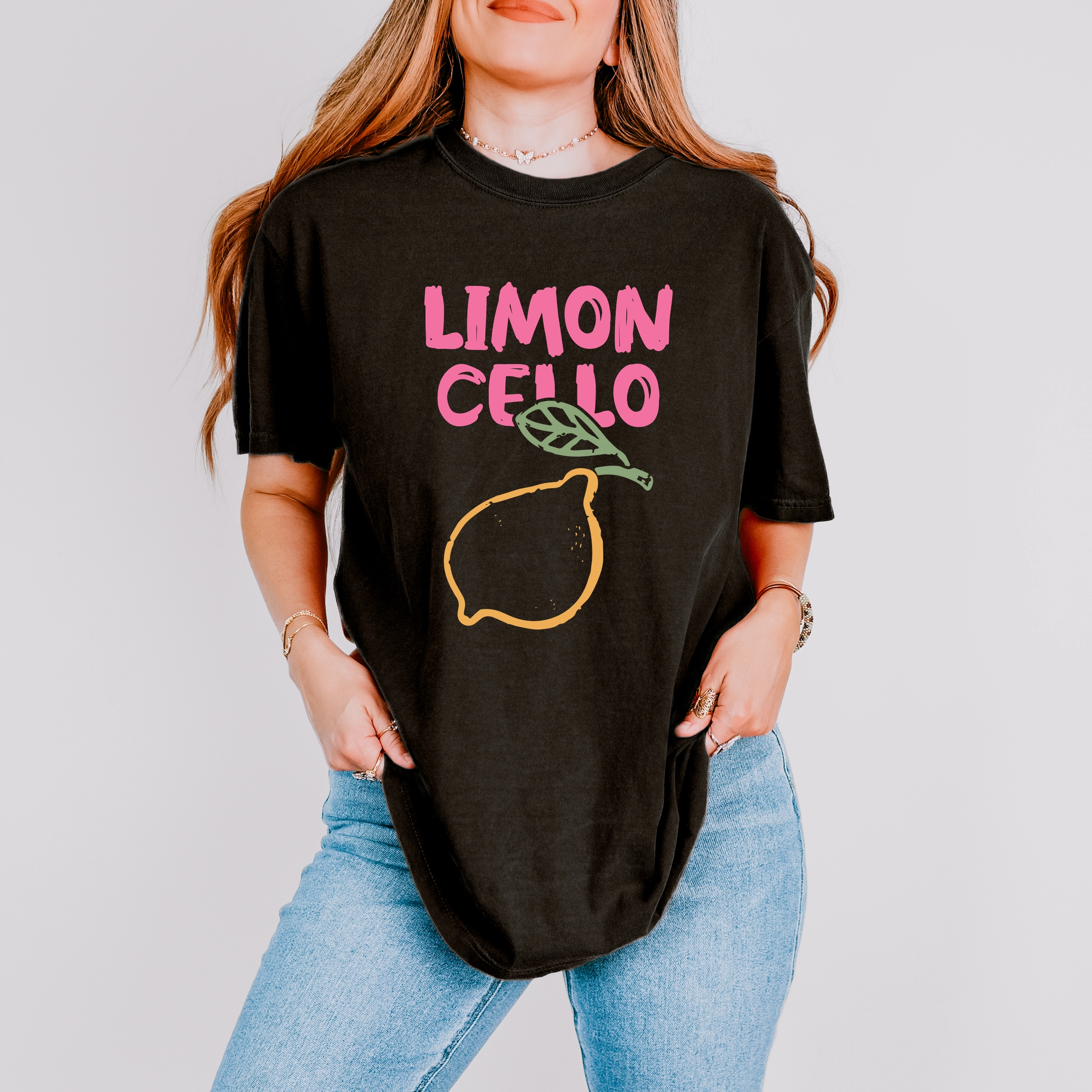 Simply Sage Market - Limoncello Bright Outline Women's Garment Dyed Graphic T-Shirt