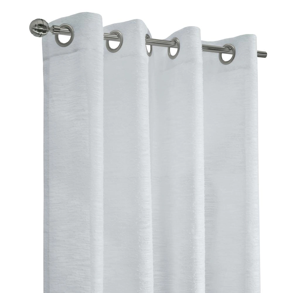 Habitat Boucle Sheer Premium Stylish and Functional Grommet Curtain Panel 52" x 84" White