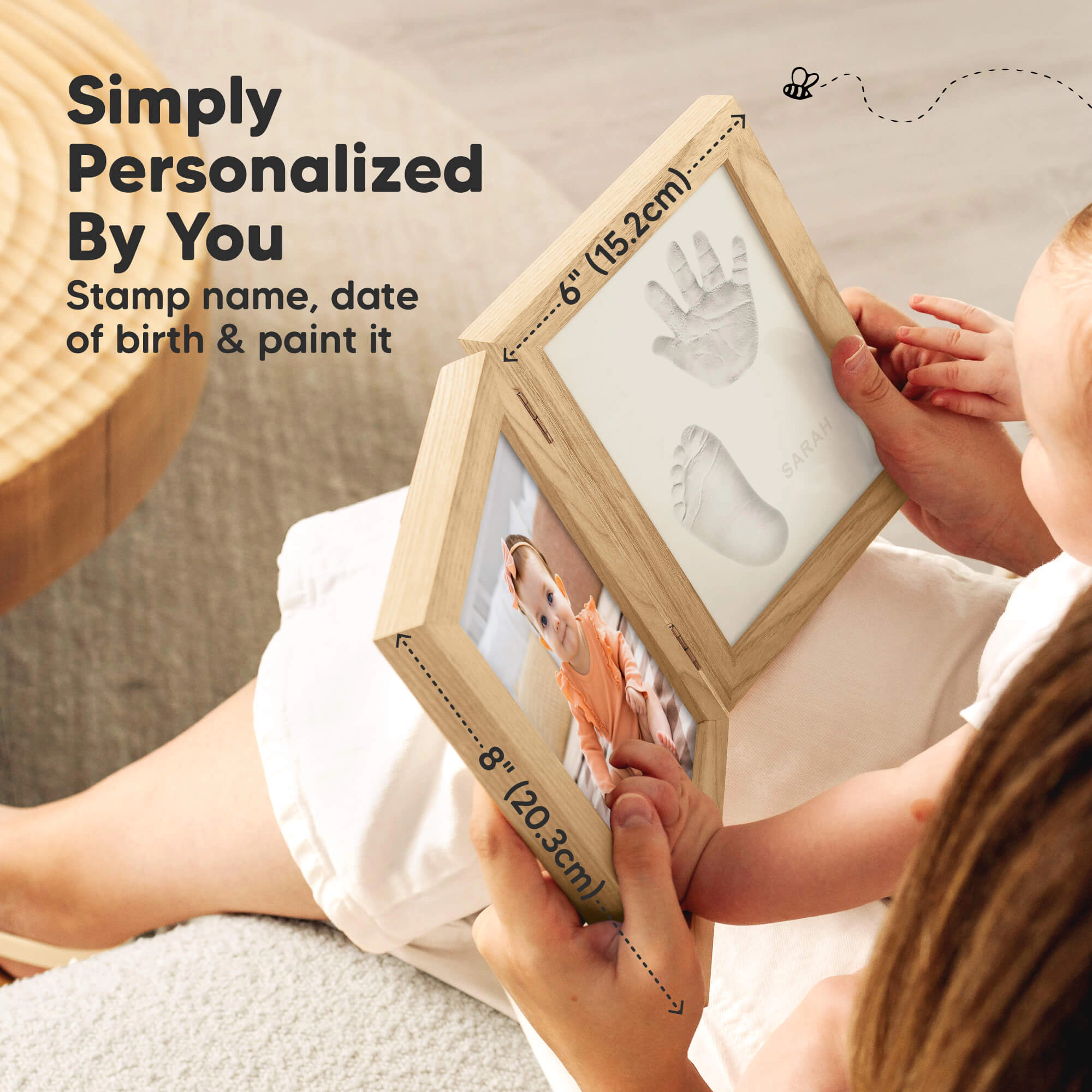 KeaBabies Rune Hand & Footprint Keepsake Frame