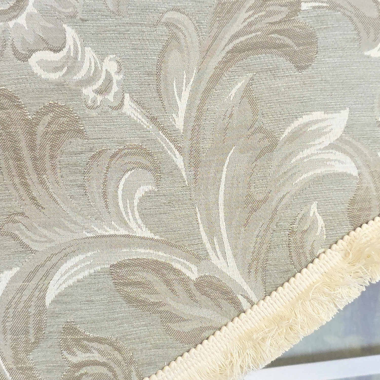 RLF Home 100% Cotton Jasper Trimmed Cornice Lined Window Valance 50 x 17 Sage