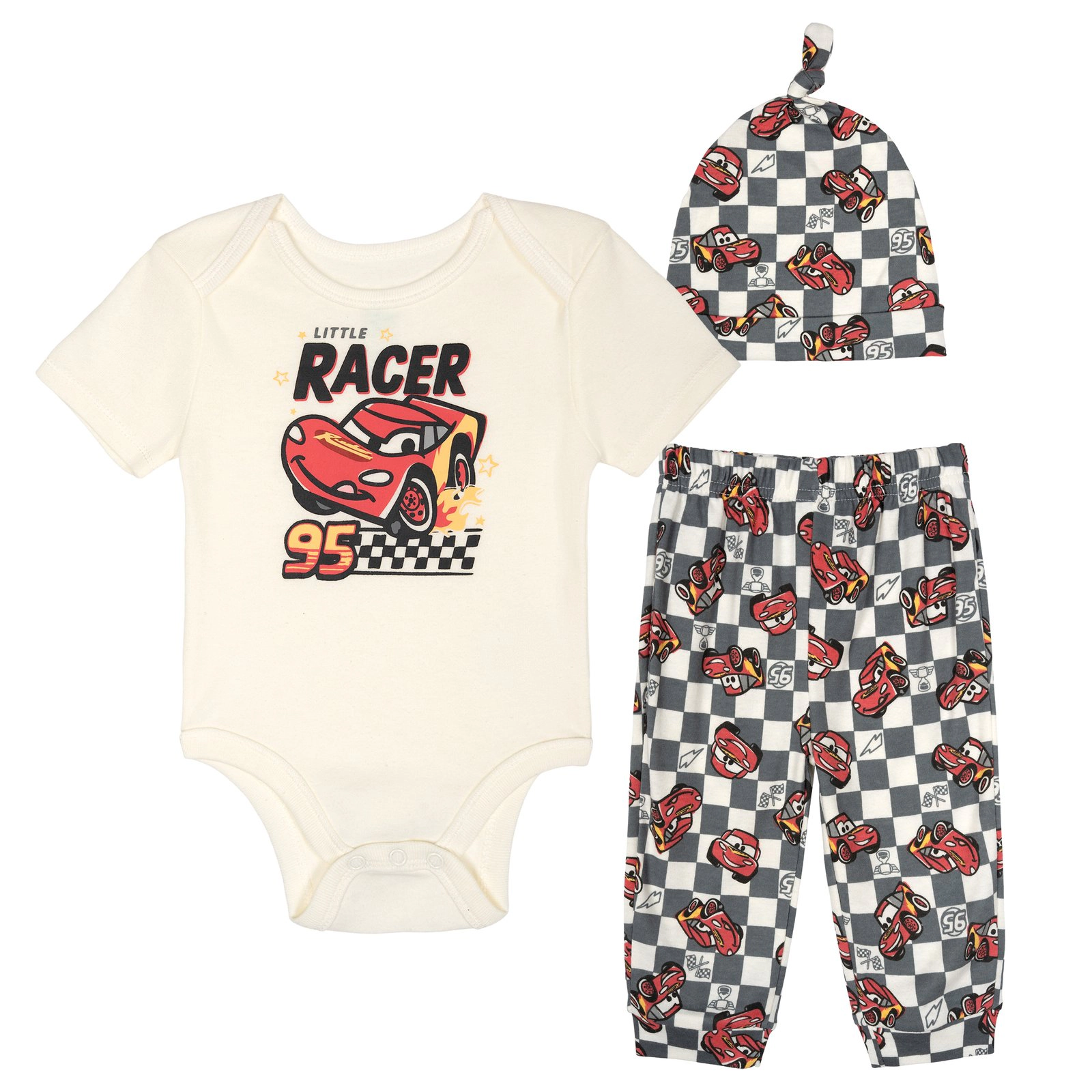 Disney Baby Boys' New 3-Piece Bodysuit Pants and Hat Set