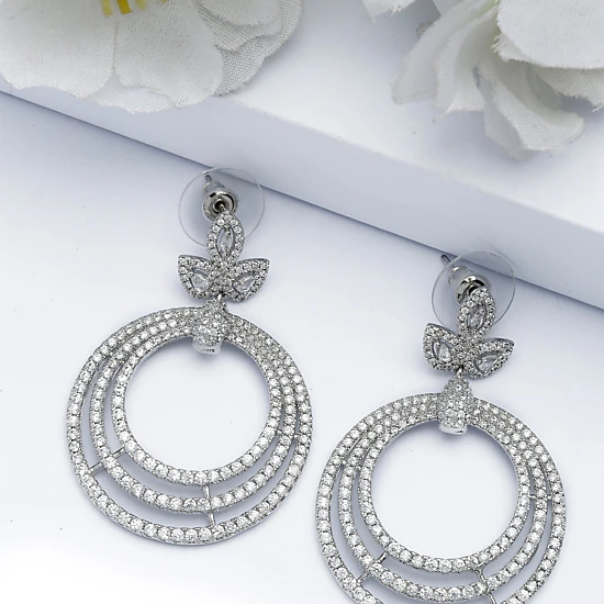 AGP PARIS Womens Gleaming Cluster Drop Earrings