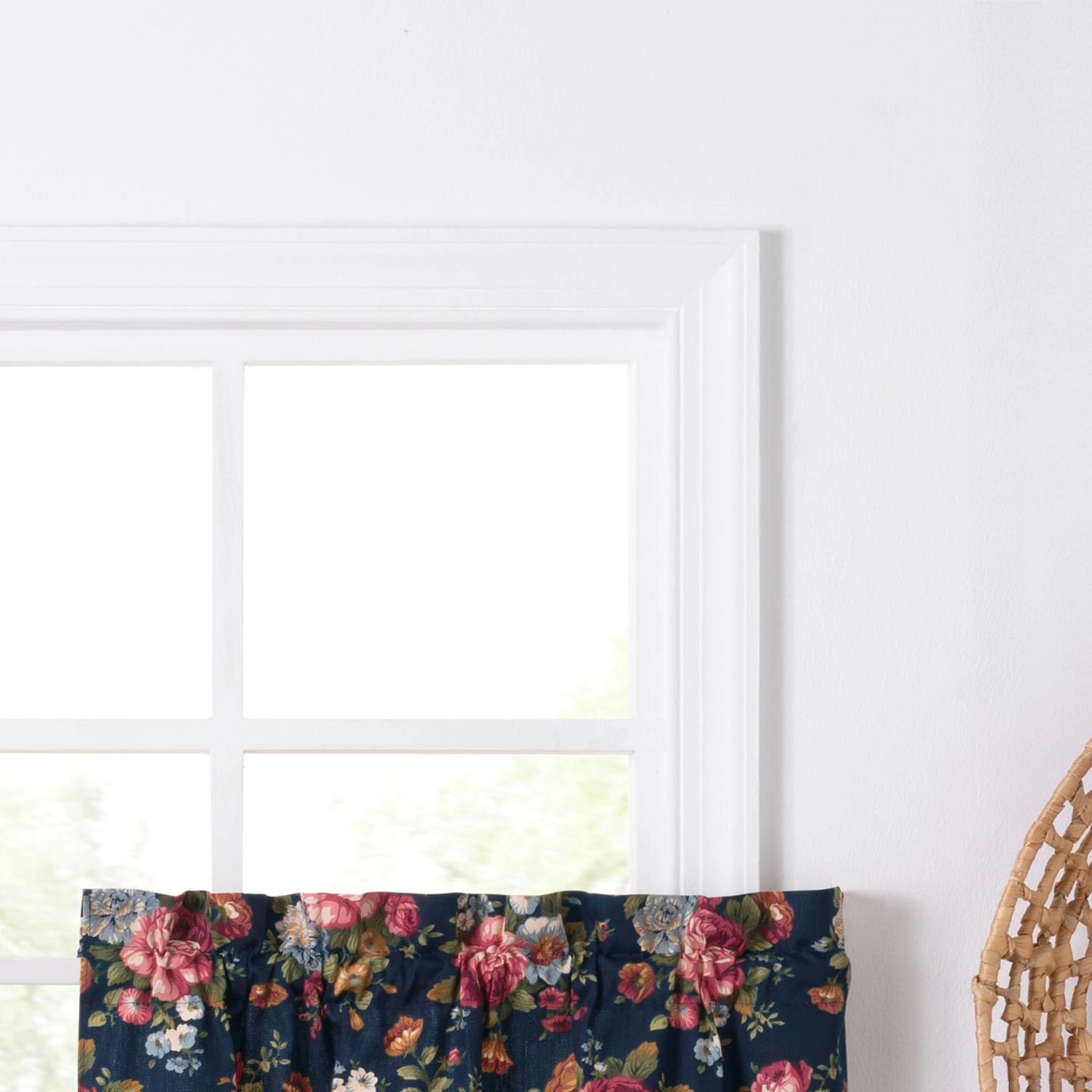 Ellis Bella Stylish Medium Scale Printed Floral Pattern 1.5 Rod Pocket Tier for Windows