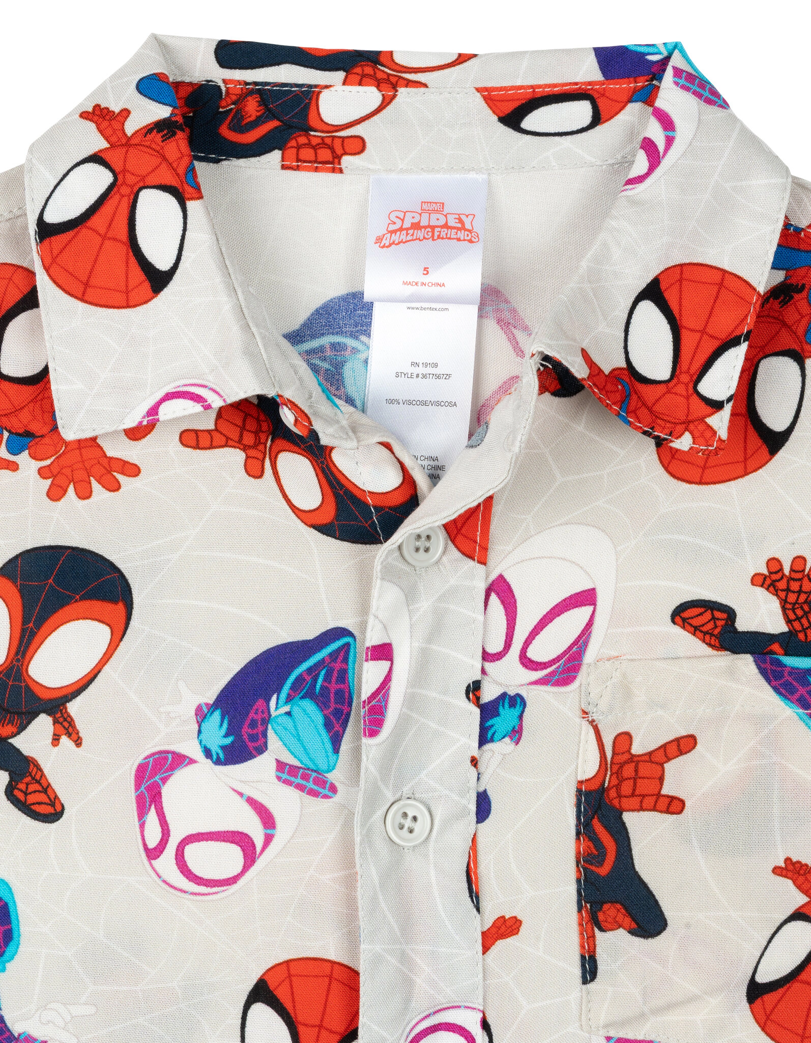 Marvel Spidey and His Amazing Friends Boys' Short Sleeve Button Down Shirt
