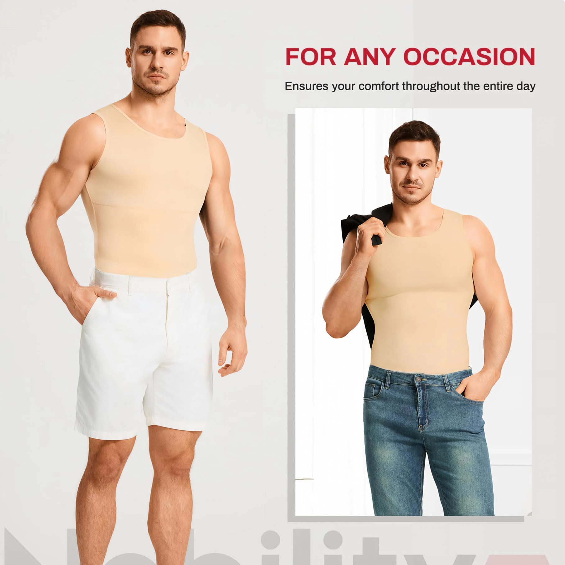 Nebility Mens Compression Slimming Tank Top