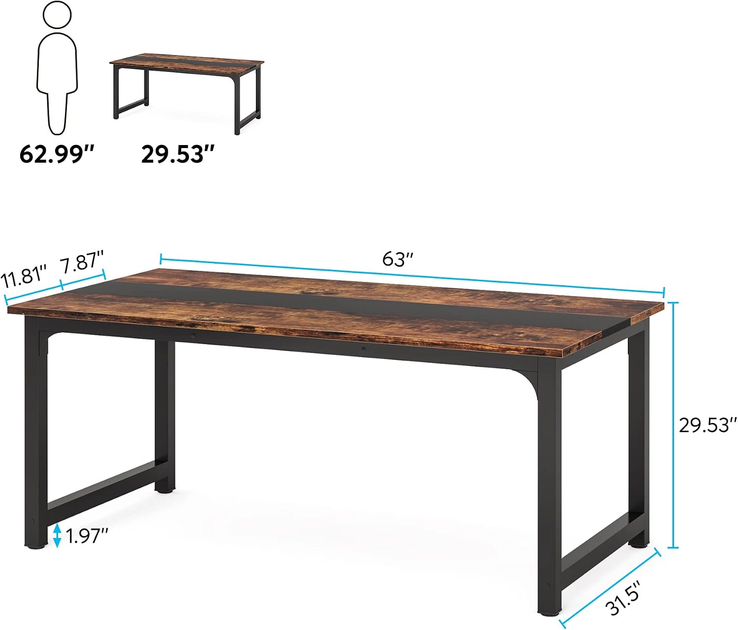 Tribesigns Farmhouse Executive Desk for Home Office and Workspaces