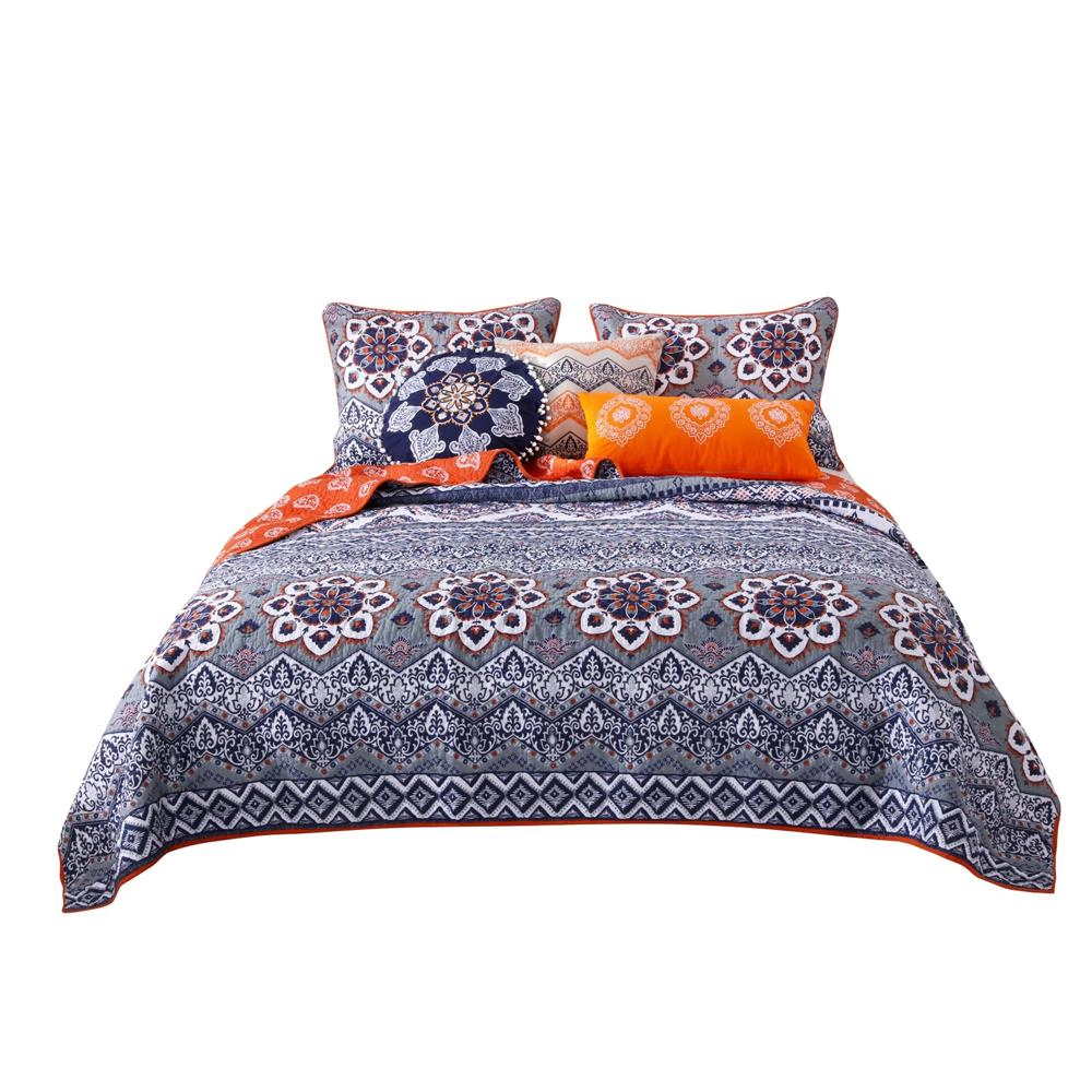 Greenland Home Fashion Southwest Stylish Diamond Print Comfort Bedding Set 5 Piece Painted
