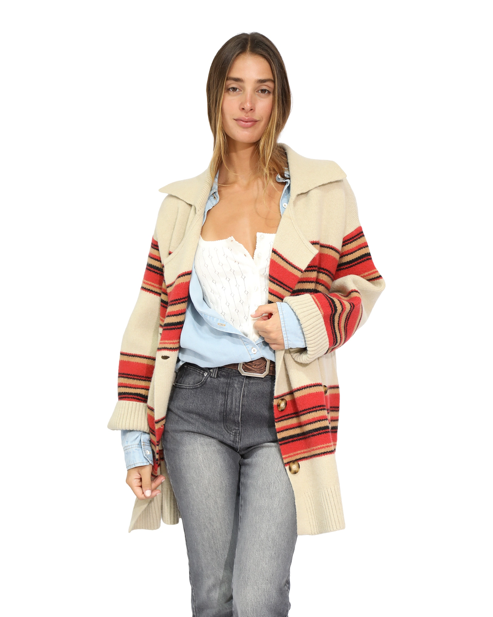 Belle & Bloom So Many Likes Oversized Knitted Cardi Coat