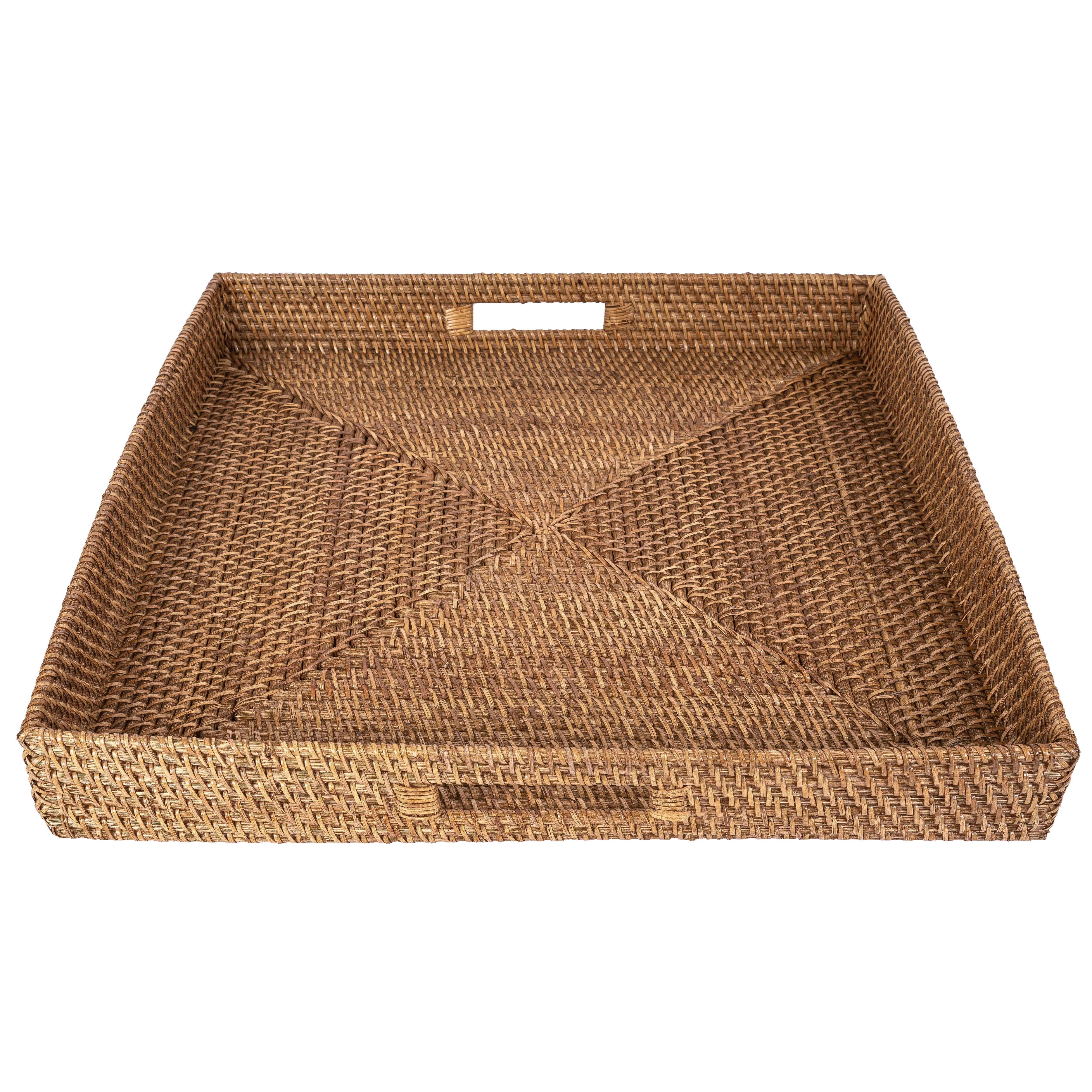 Saboga Home™ Square Ottoman Tray with Cutout Handles
