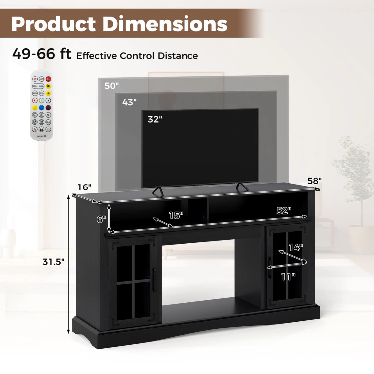 Hivvago Tv Stand With Led Lights And Remote Control