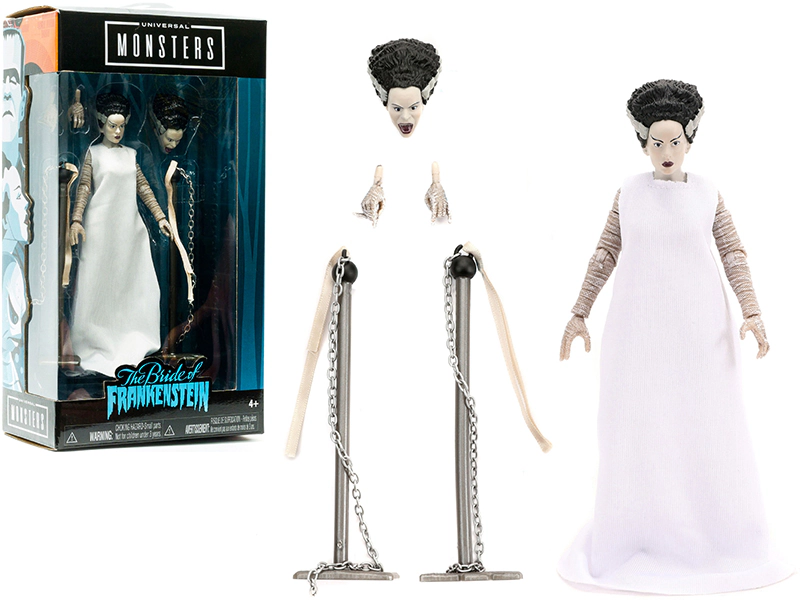 Jada The Bride of Frankenstein 6" Moveable Figurine with Chains and Alternate Head and Hands "Universal