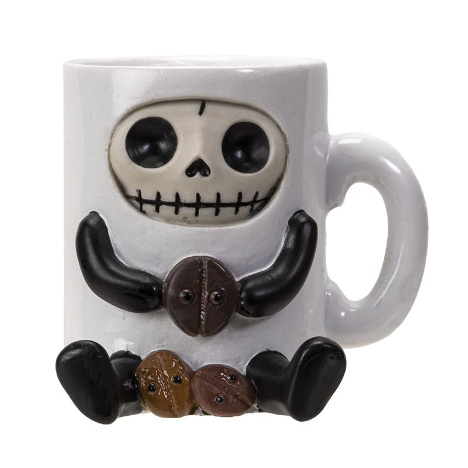 Pacific Giftware Furrybones Cup of Joe The Coffee Bean Morning Drink Mug Skeleton in Costume Figurine 2.5 inch