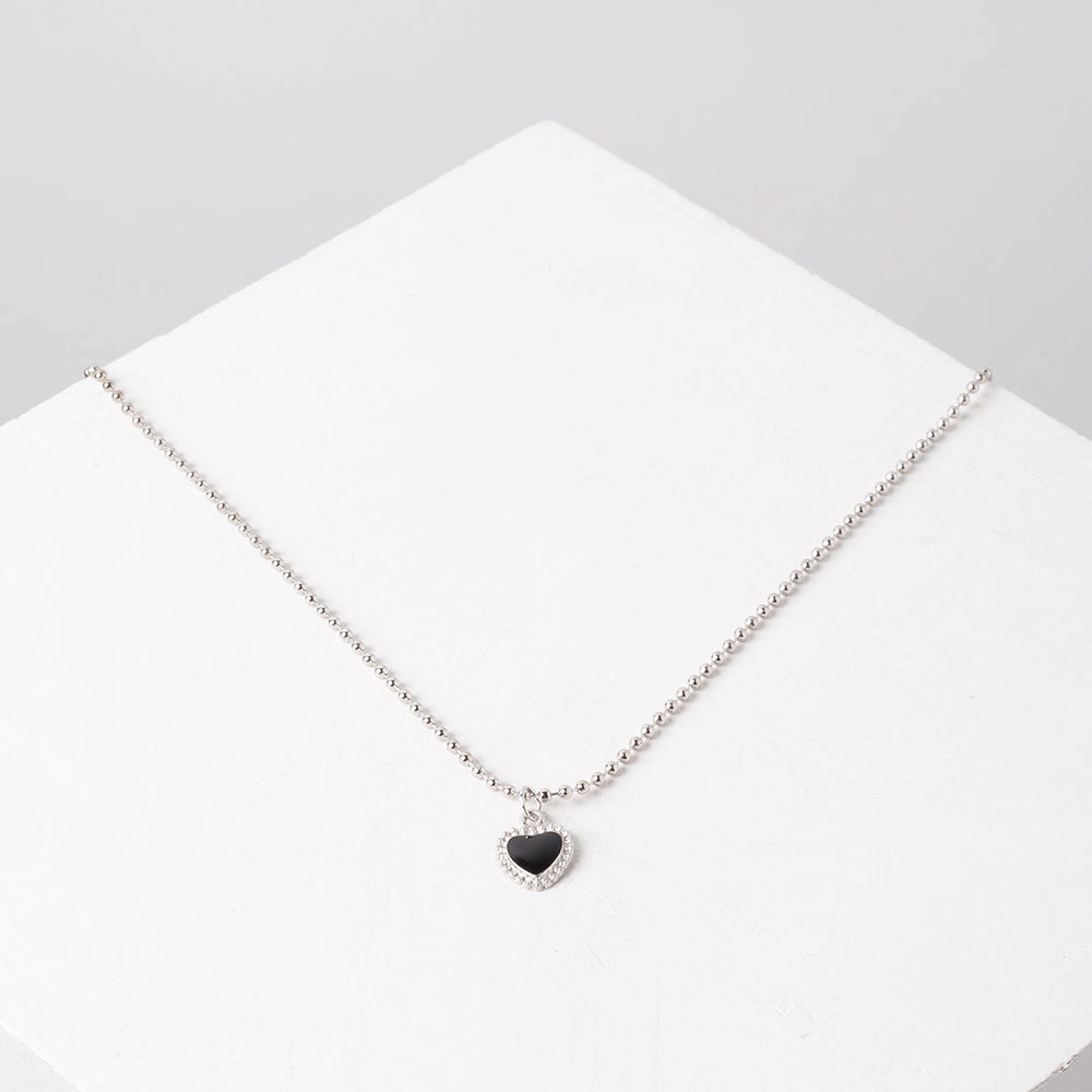 SOHI Women's Black Silver Plated Designer Necklace
