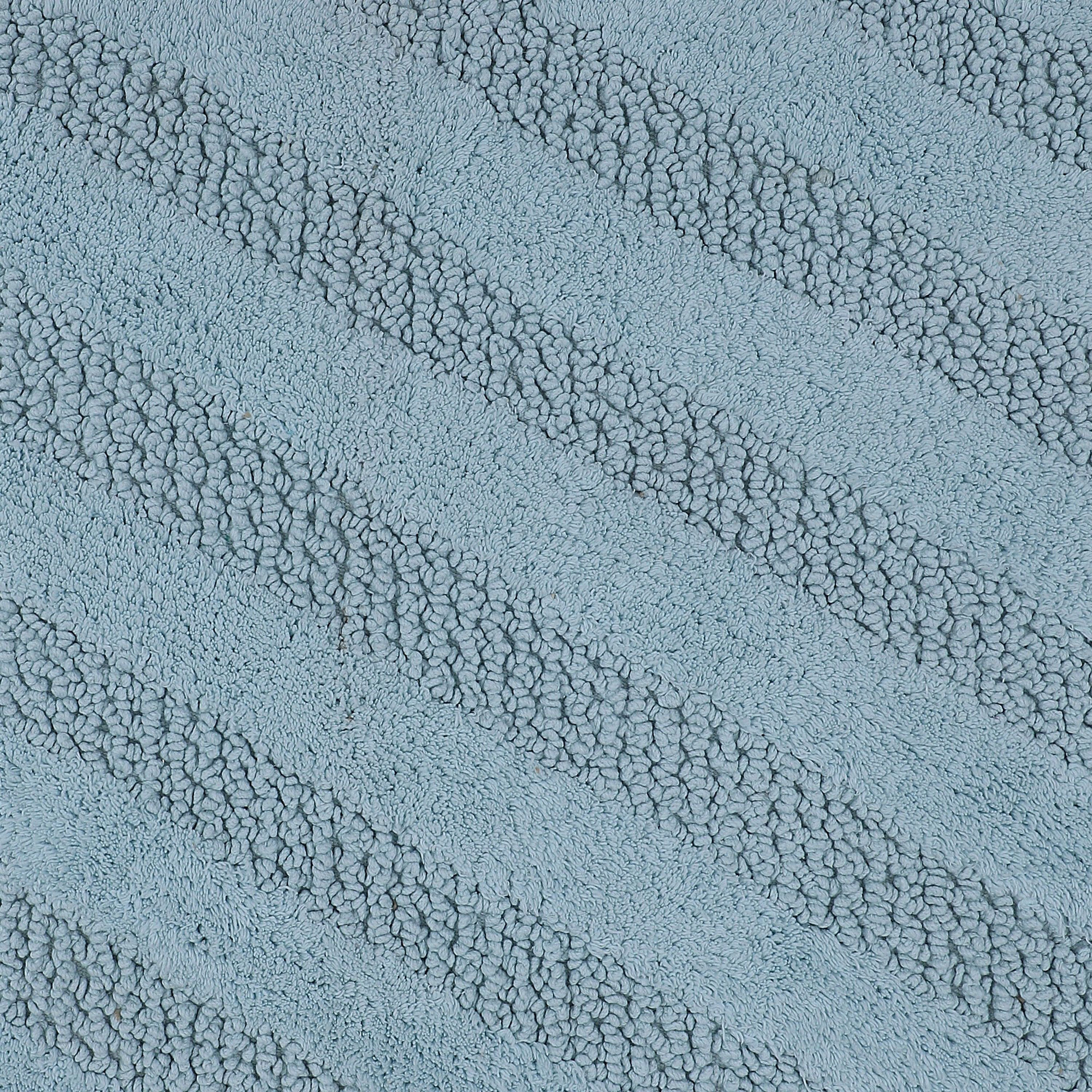 Perthshire Platinum Collection 100% Cotton Stripe Honeycomb Sculptu Bath Rug