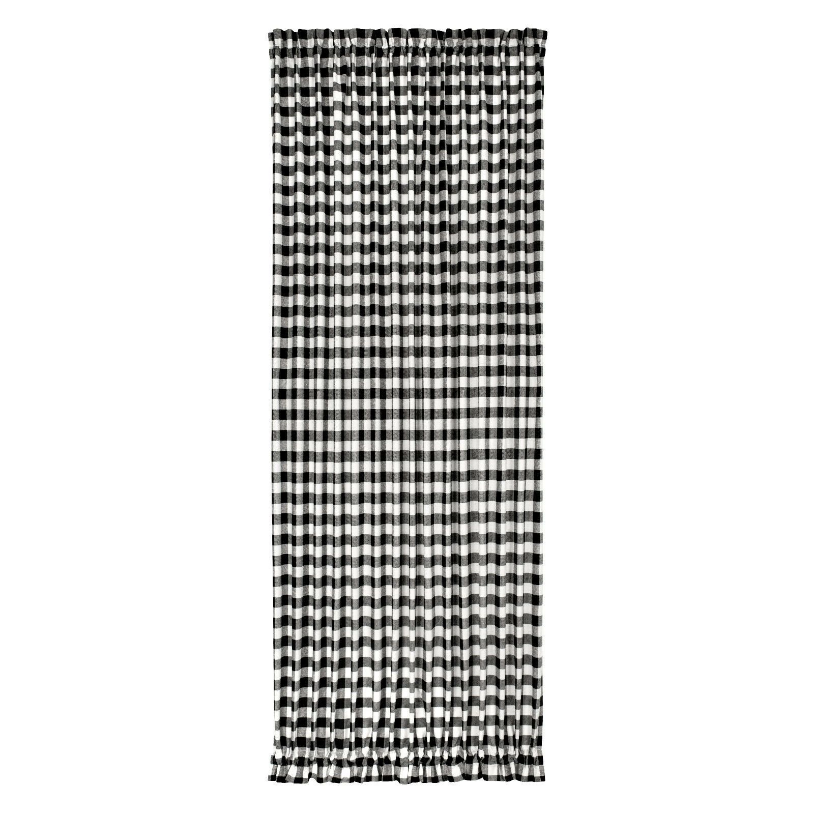 Kate Aurora Plaid Country Farmhouse French Door Curtain Panel With Matching Tieback