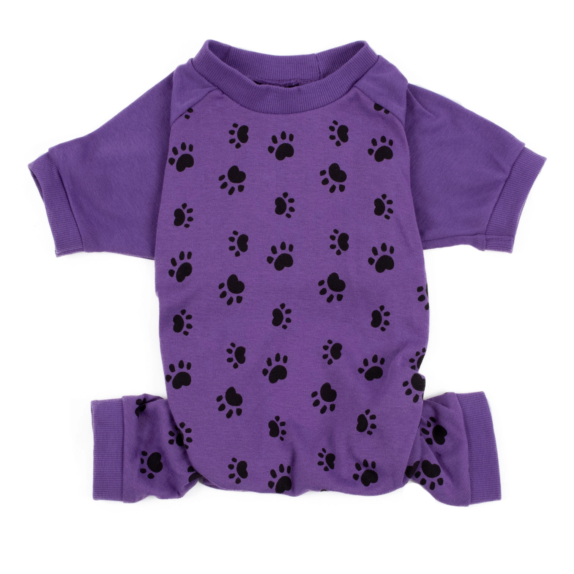 Leveret Dog Cotton Teal & Purple Paw Print Pajamas