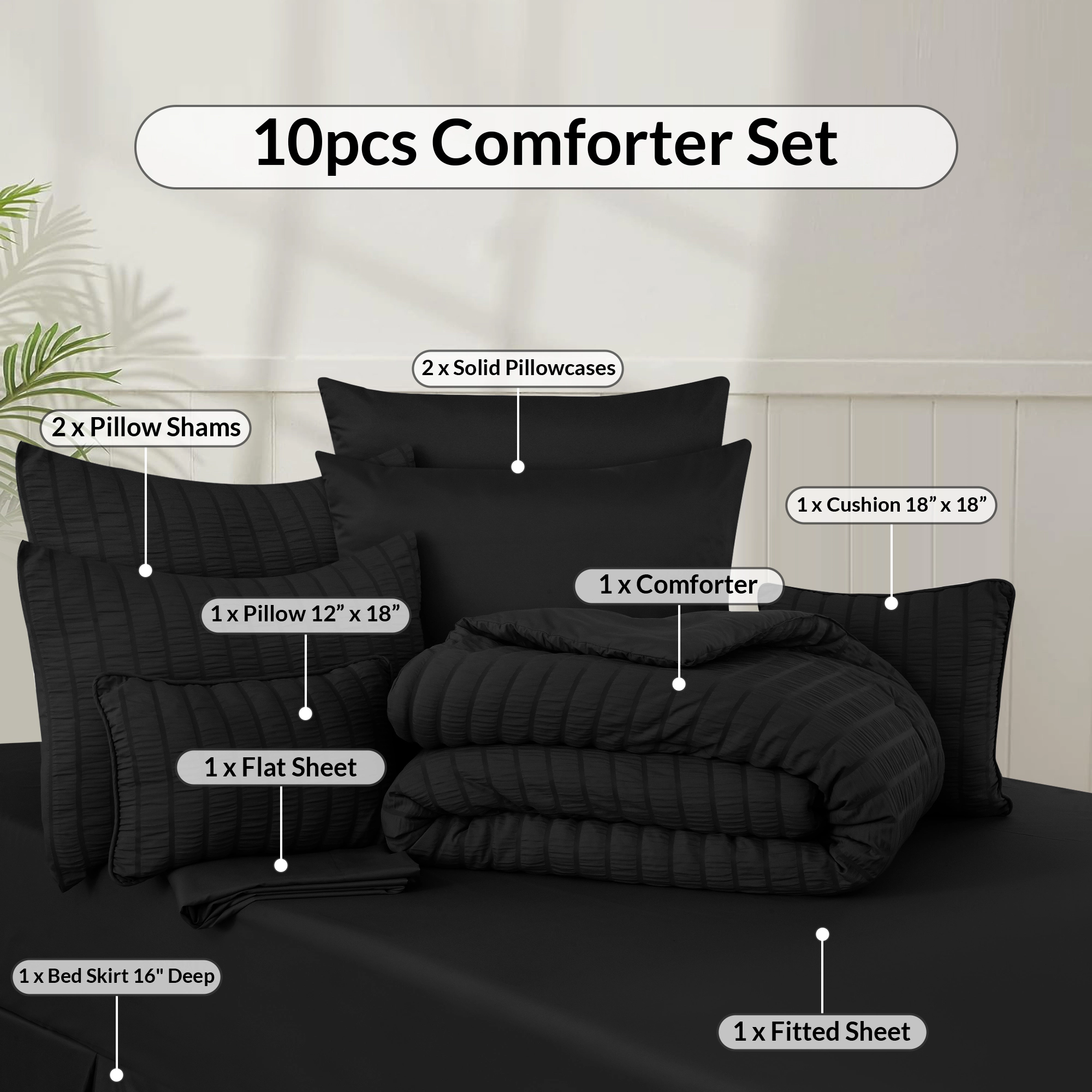 Lux Decor Collection Seersucker Bed A Bag Comforter Set All Season Down Alternative Bedding With Sheets