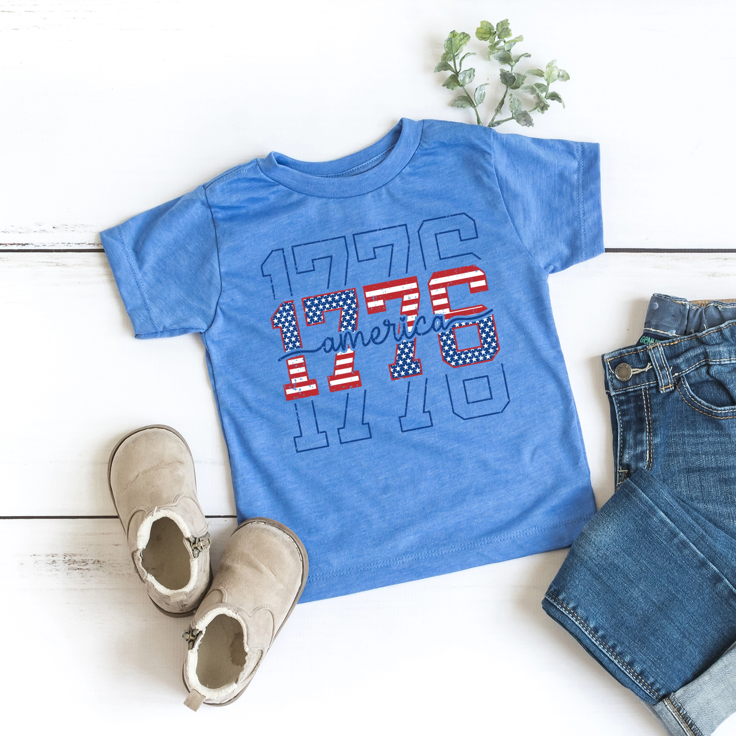 The Juniper Shop - 1776 America Stacked Toddler Short Sleeve Graphic T-Shirt