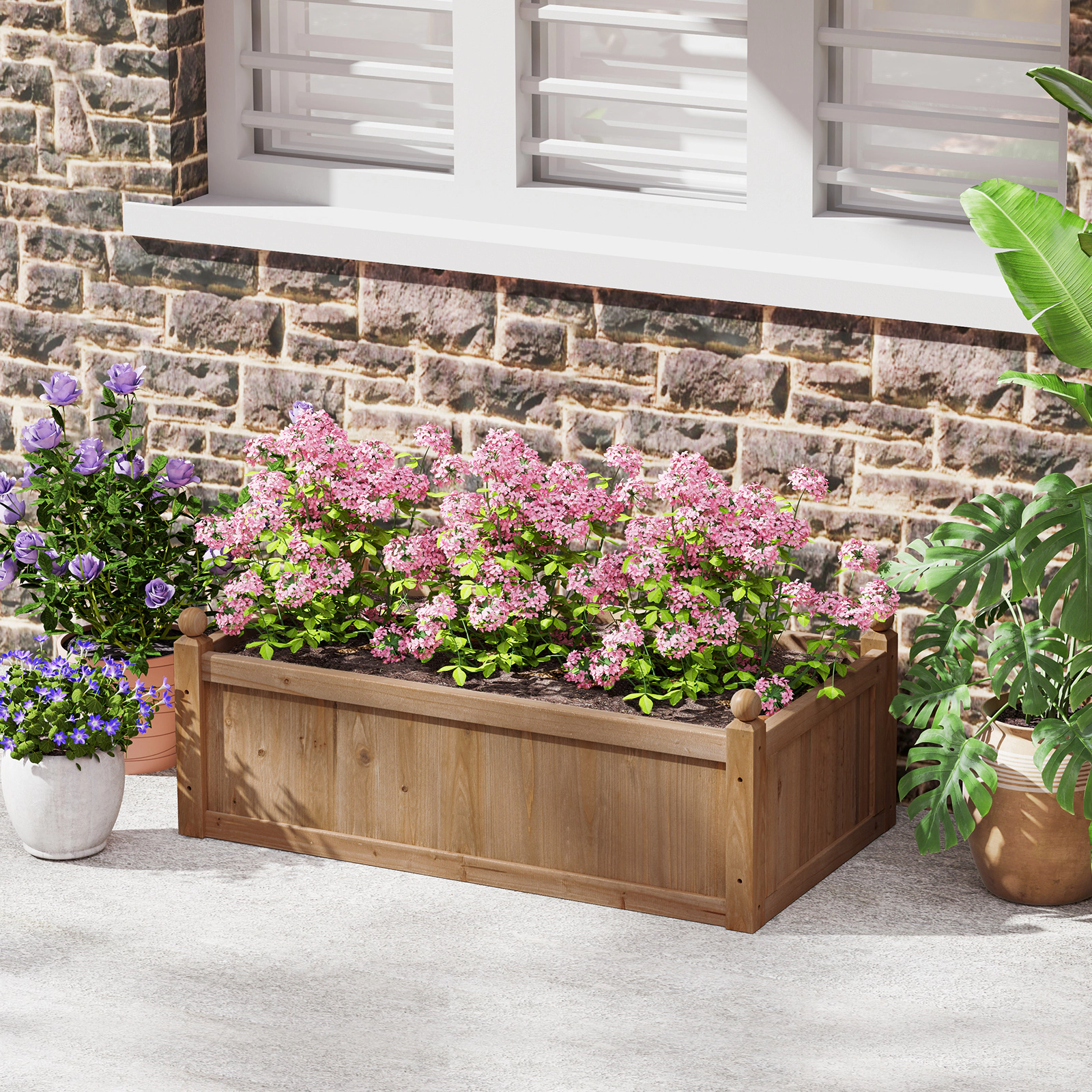 Hivvago Outdoor Garden Planter Box with Drainage