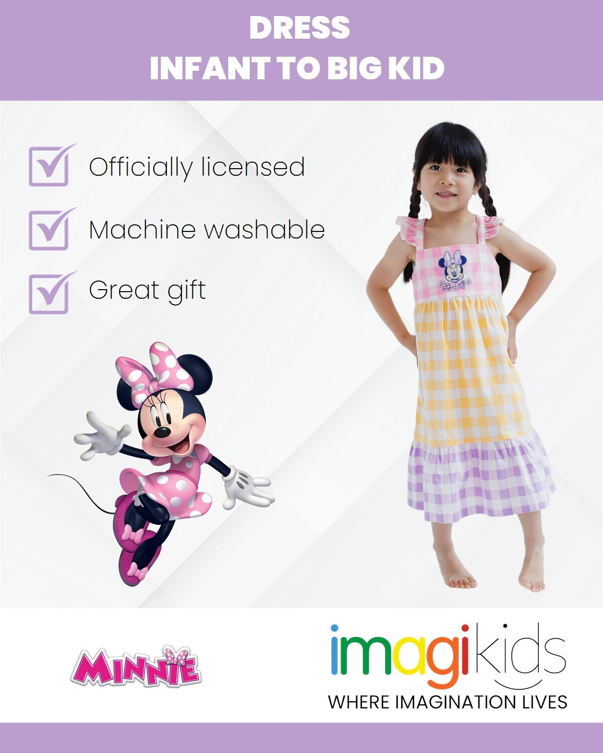 Disney Minnie Mouse Girls' Sleeveless Midi Dress