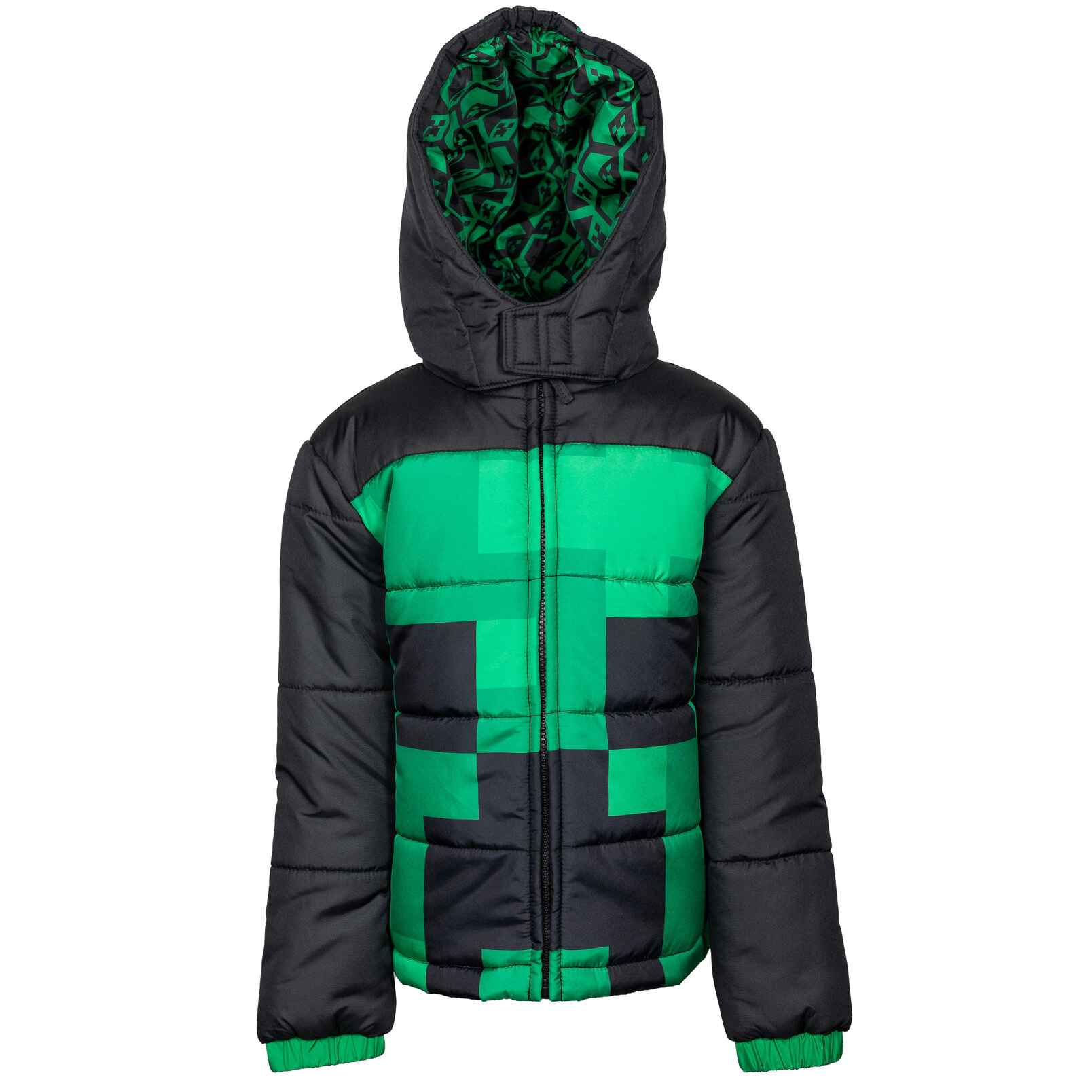 Minecraft Boys' Zip-Up Hooded Puffer Coat
