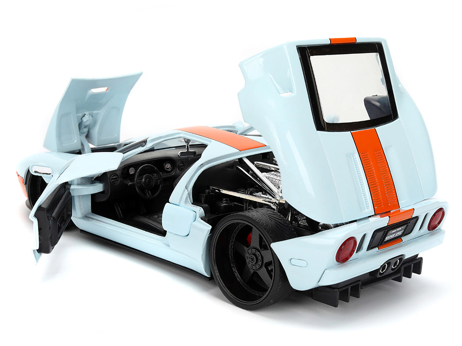 Jada 2005 Ford GT #6 "Gulf Oil" Light Blue with Orange Stripes "Hyper-Spec" Series 1/24 Diecast Model Car by Jada